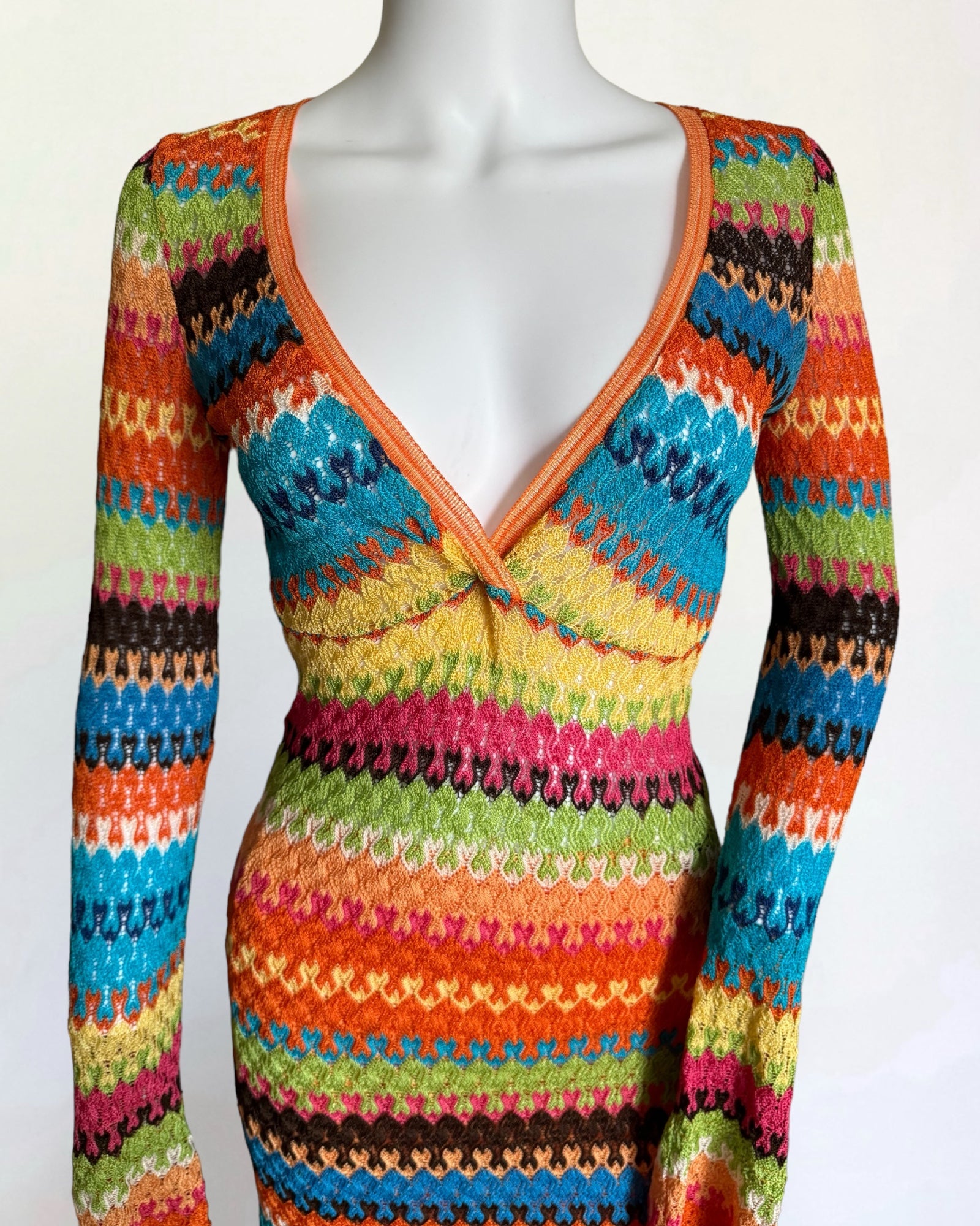 Missoni Multicolour Open Knit Mini Dress, c. 1990s
