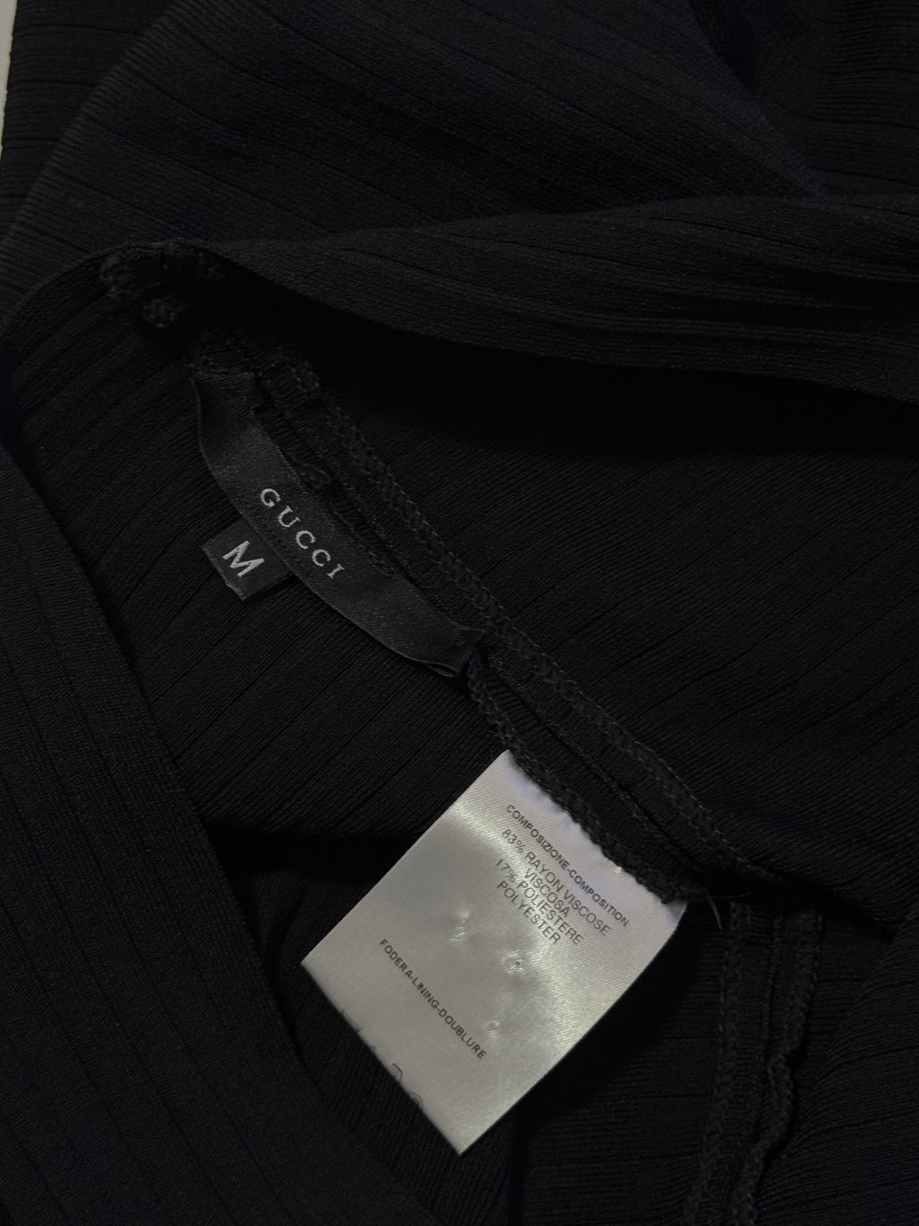 Gucci by Tom Ford Black Ribbed Halterneck Dress, SS 2000