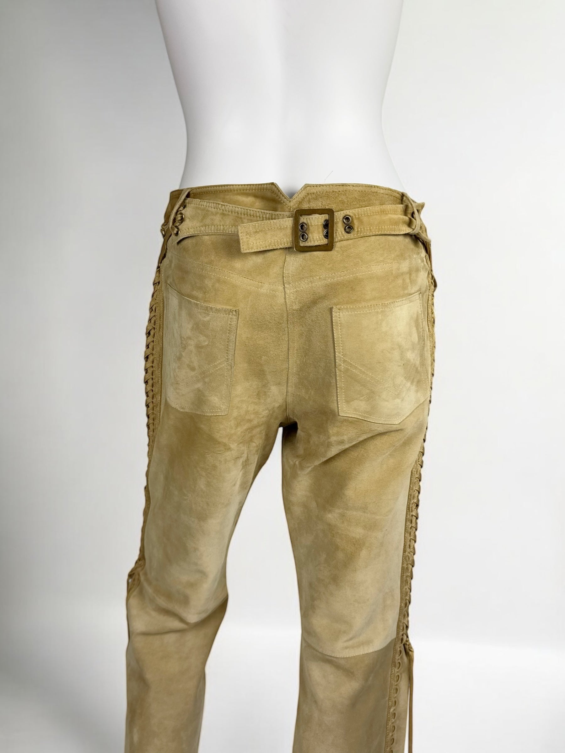 Christian Dior by John Galliano Lace Up Suede Trousers, FW 2002