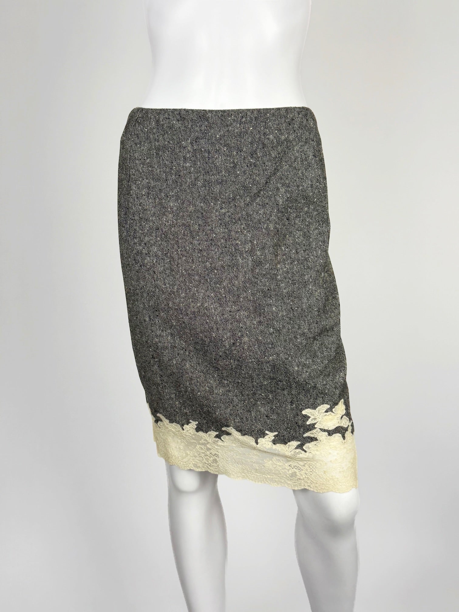 Christian Dior by John Galliano Wool & Lace Slip Dress Ensemble, FW 1998