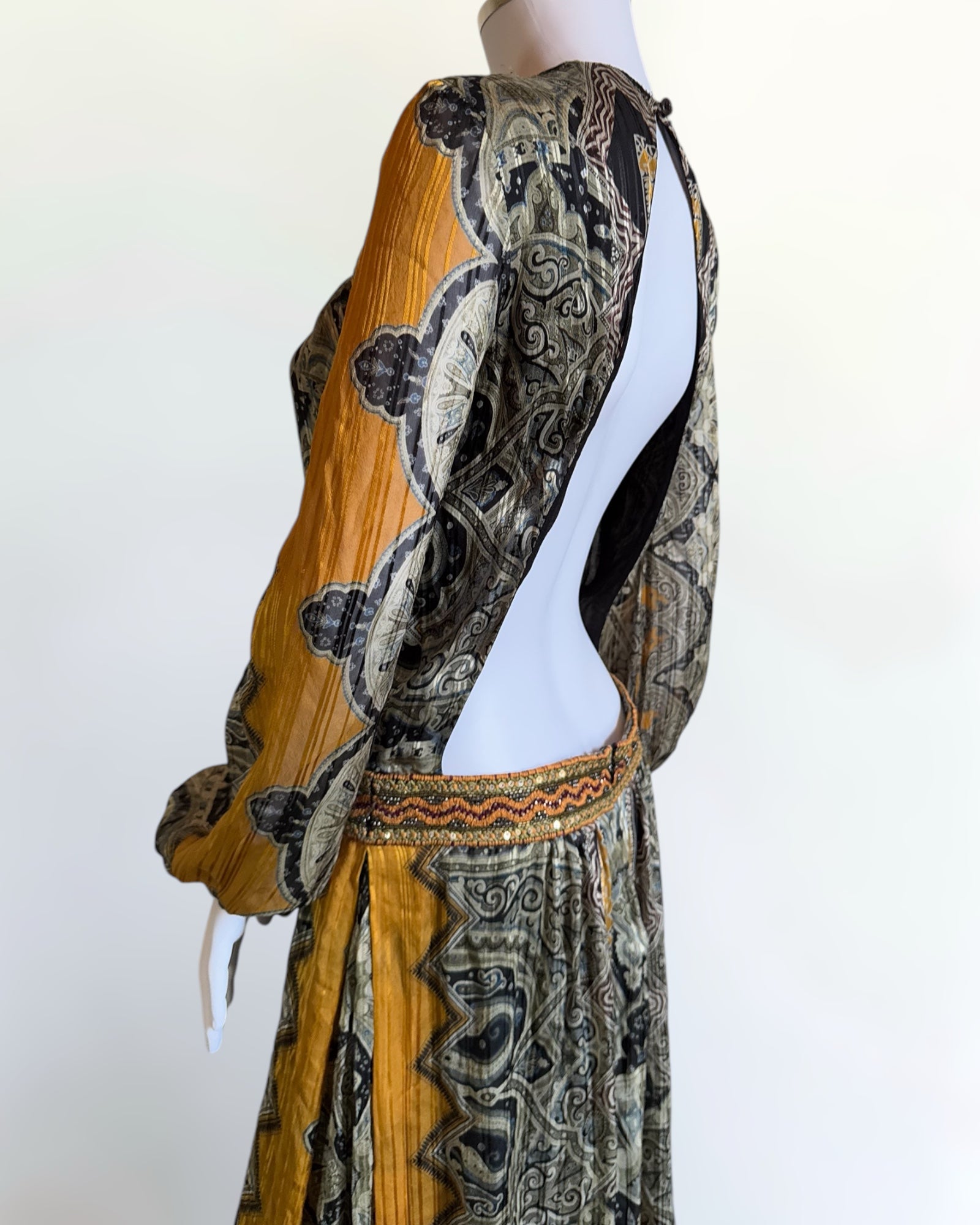 Etro Printed Silk Gown with Open Back, FW 2014