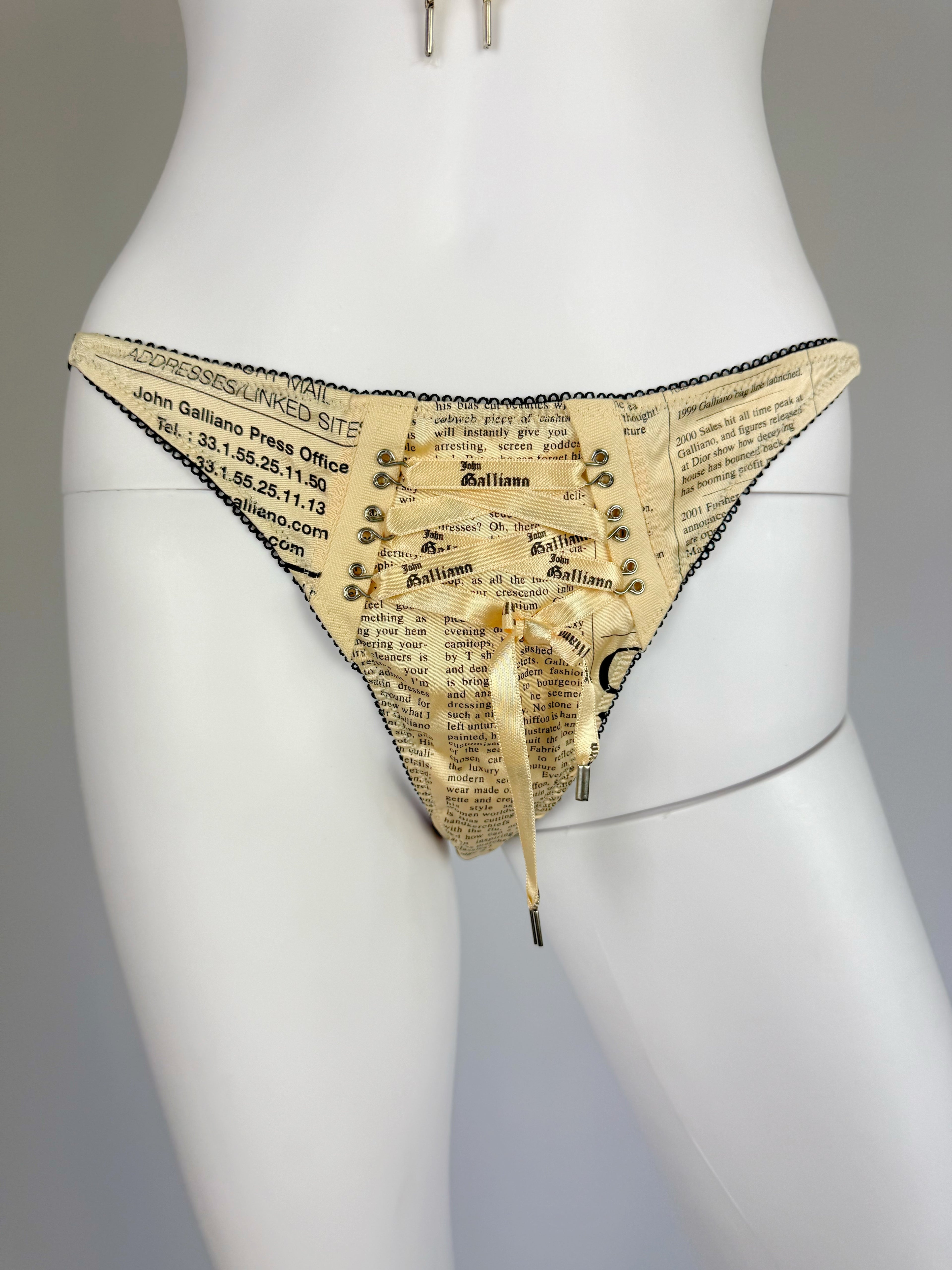 John Galliano Newspaper Silk Lingerie Set, 2004