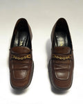 Prada Brown Leather Chain Loafers, c. 2000s