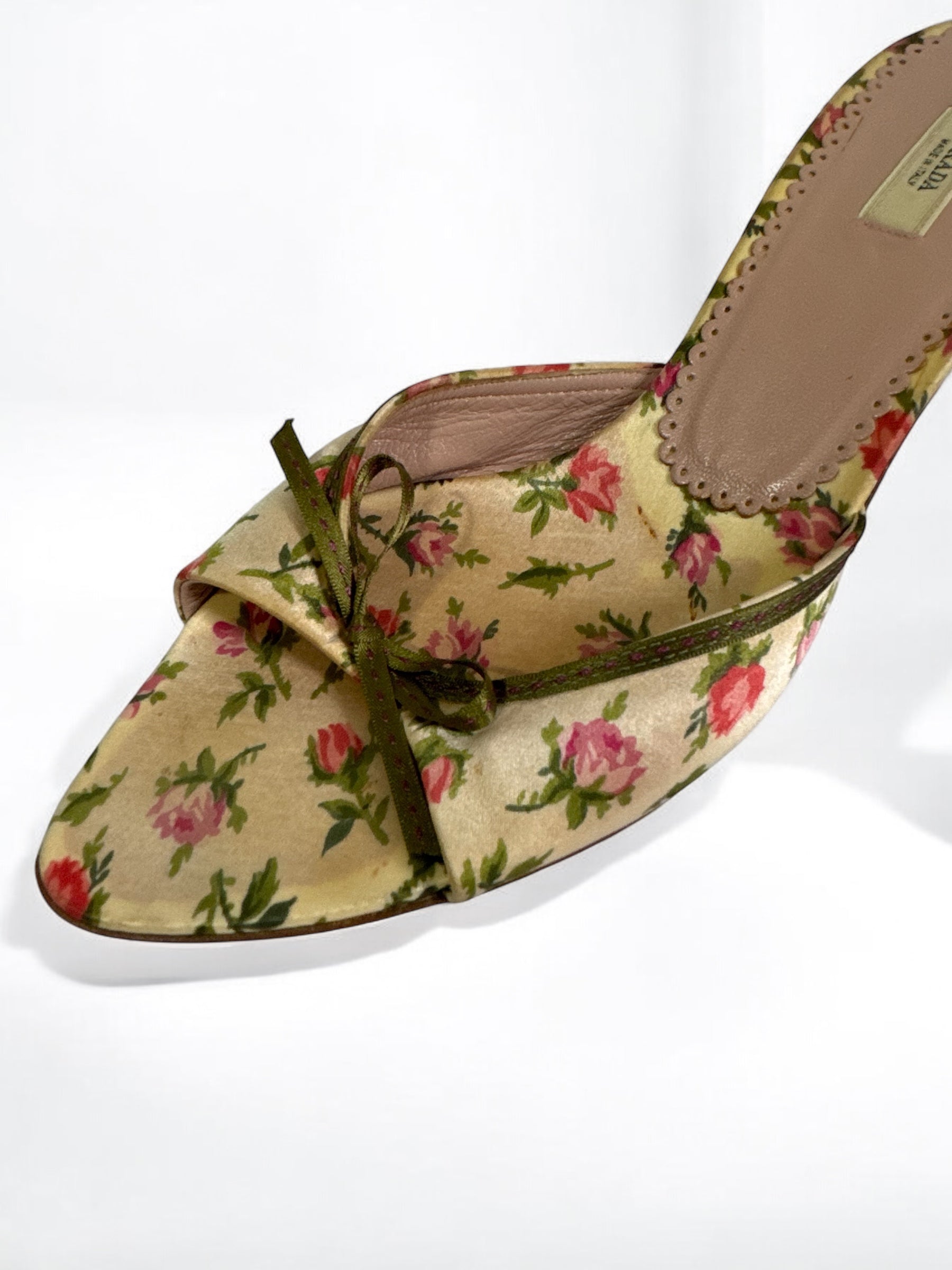 Prada Floral Satin Sandals, c. 2000s