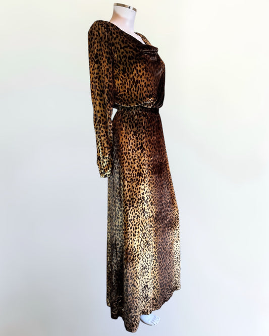 Yves Saint Laurent Velvet Leopard Gown, SS 1993