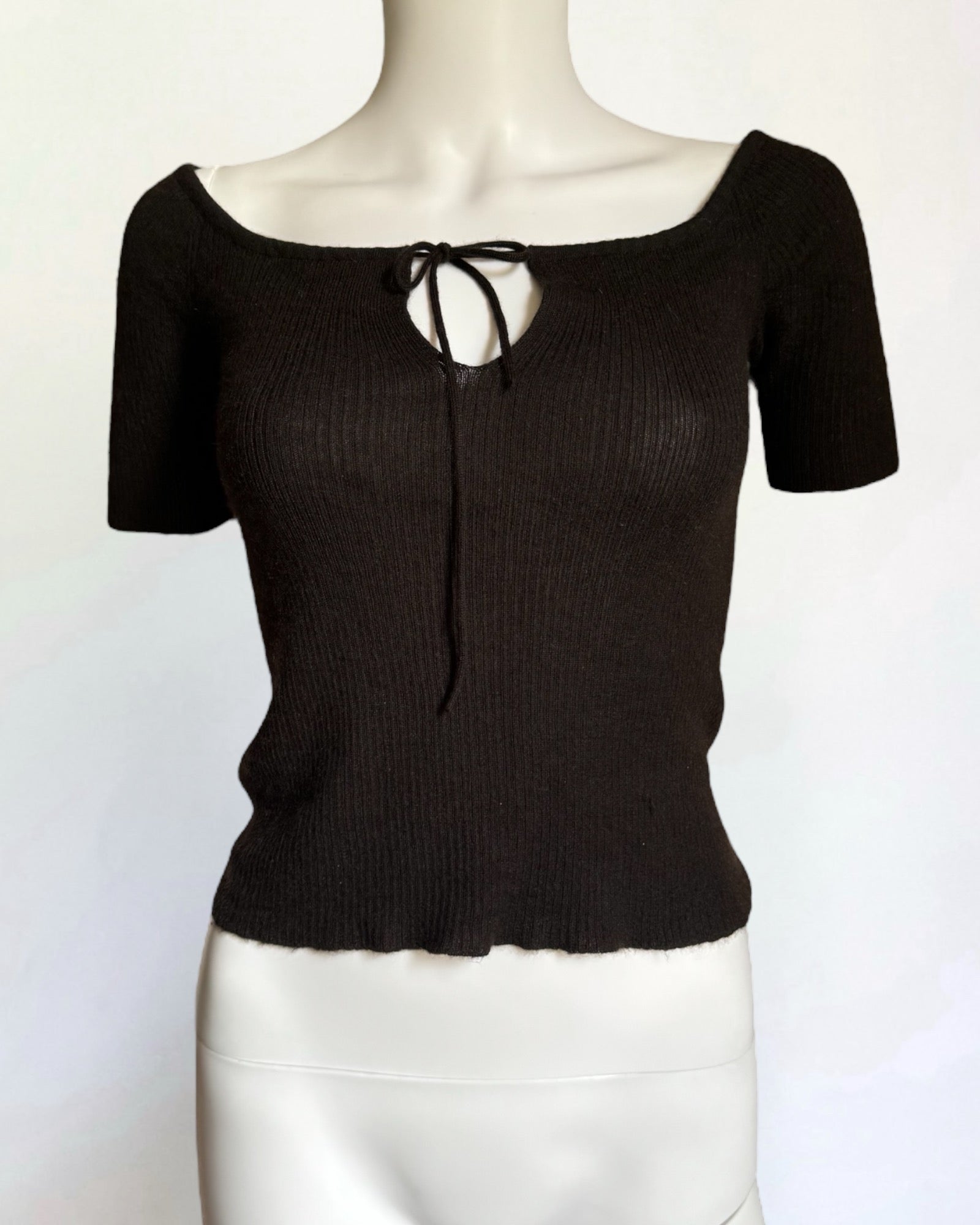Prada Black Cashmere Tie Top, c. 2000s