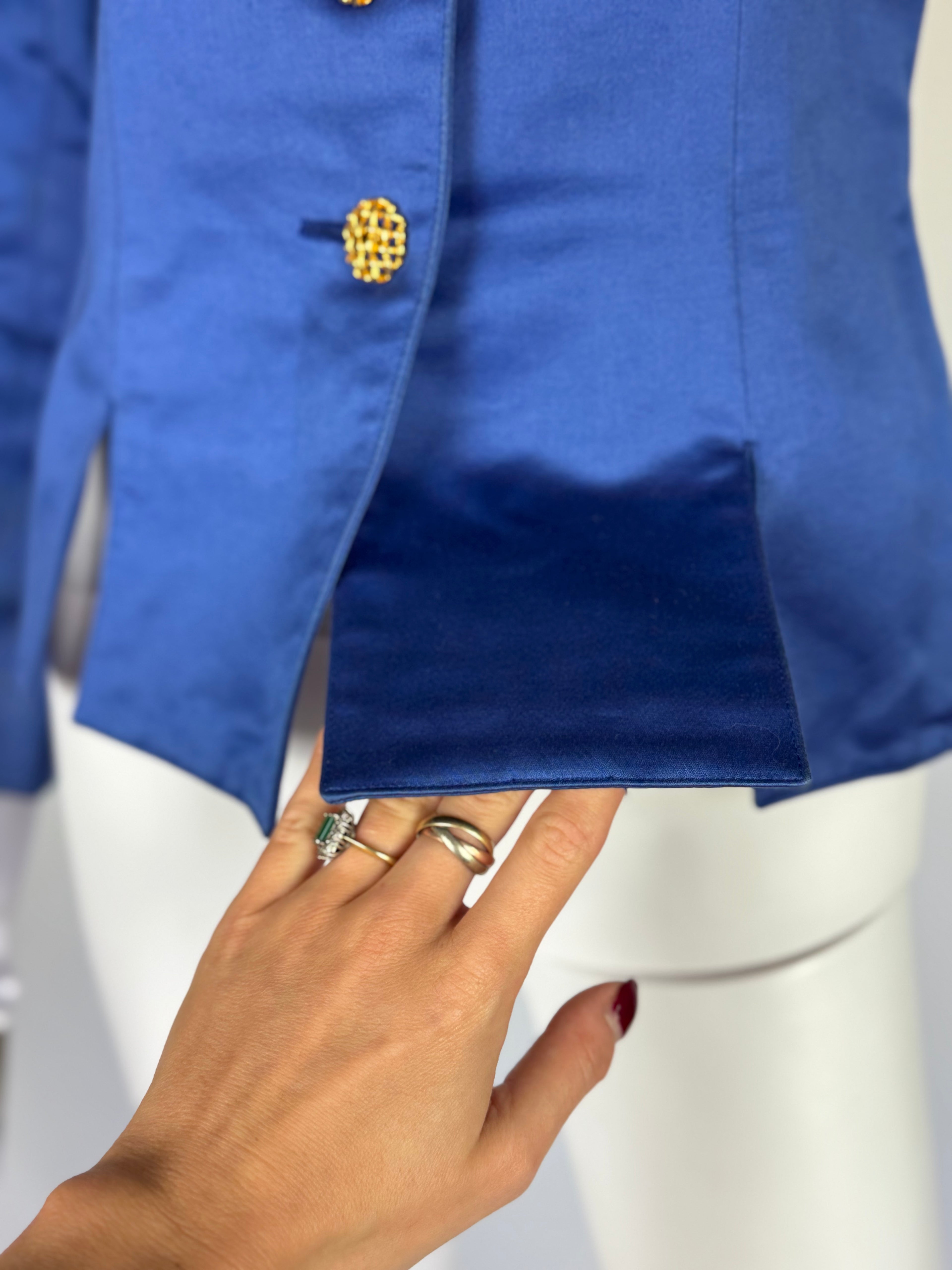 Yves Saint Laurent Rive Gauche Cotton Satin Jacket, c. Late 1980s