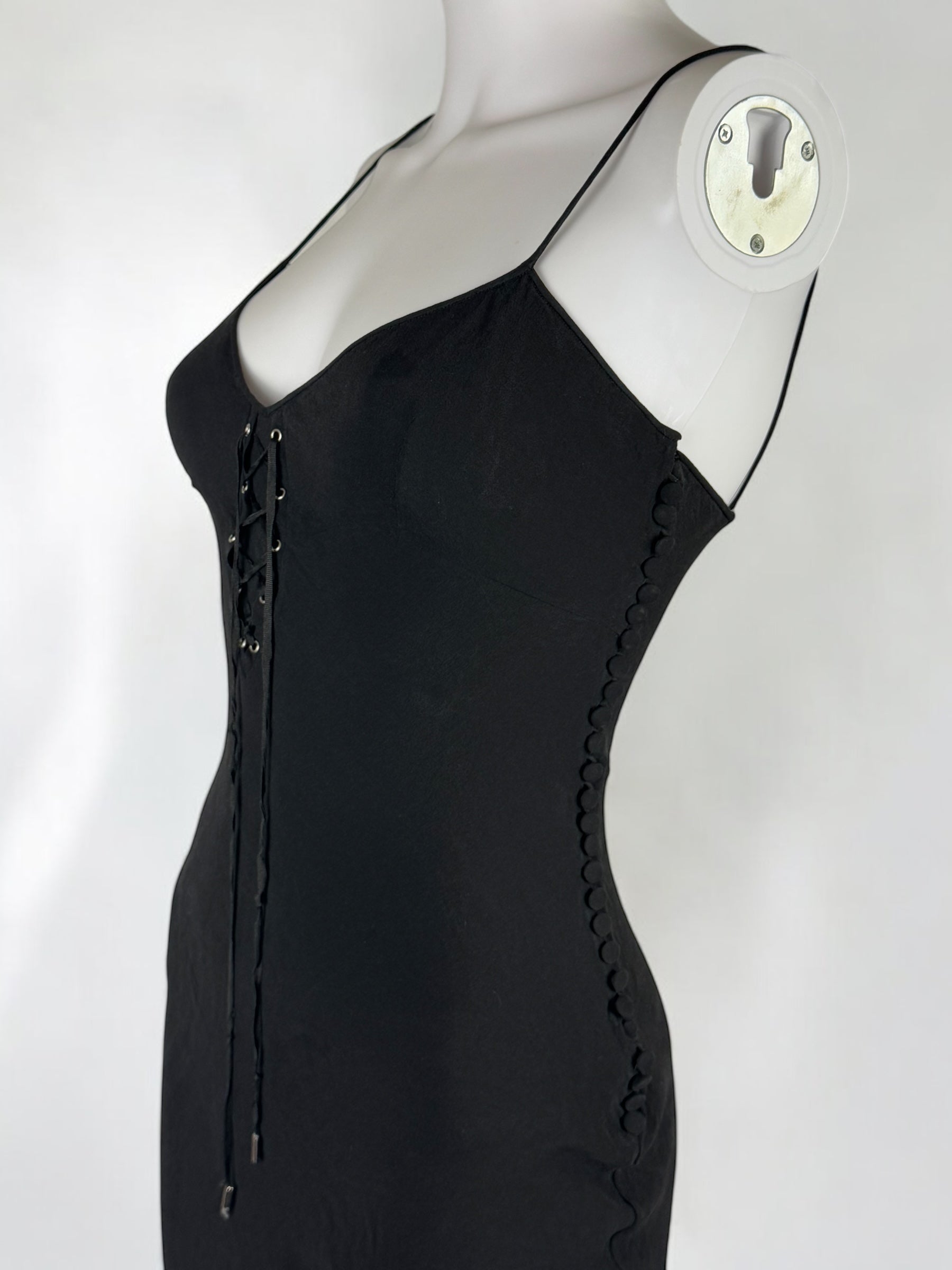 Christian Dior by John Galliano Black Silk Tie Front Dress, c. 2000s