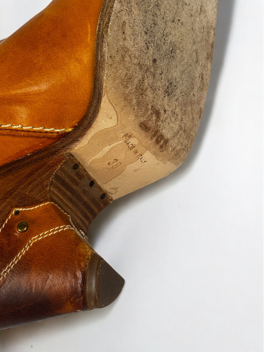 Christian Dior by John Galliano Tan Leather Cowboy Boots, 2001