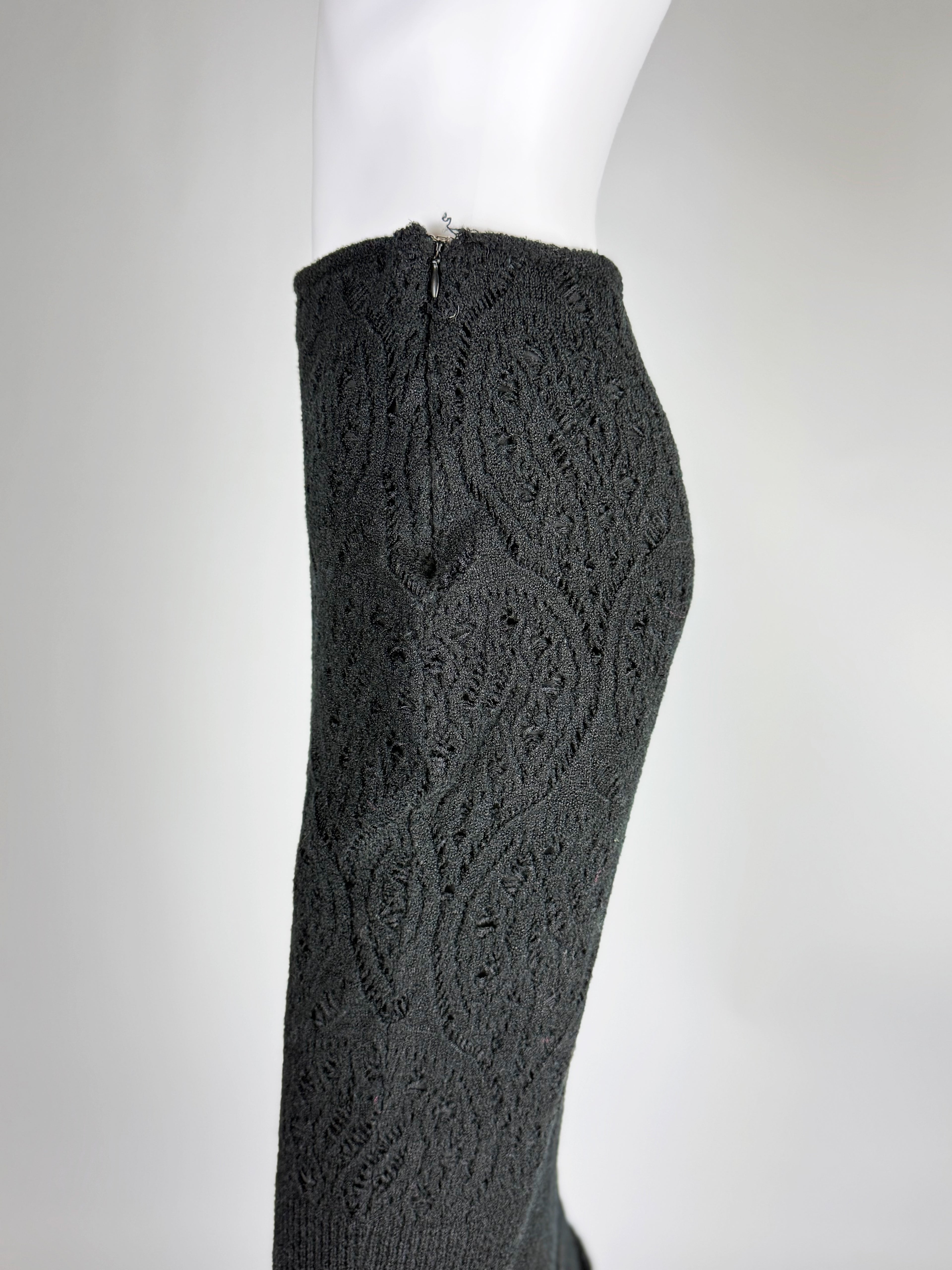 John Galliano Black Knit Skirt, FW 1998
