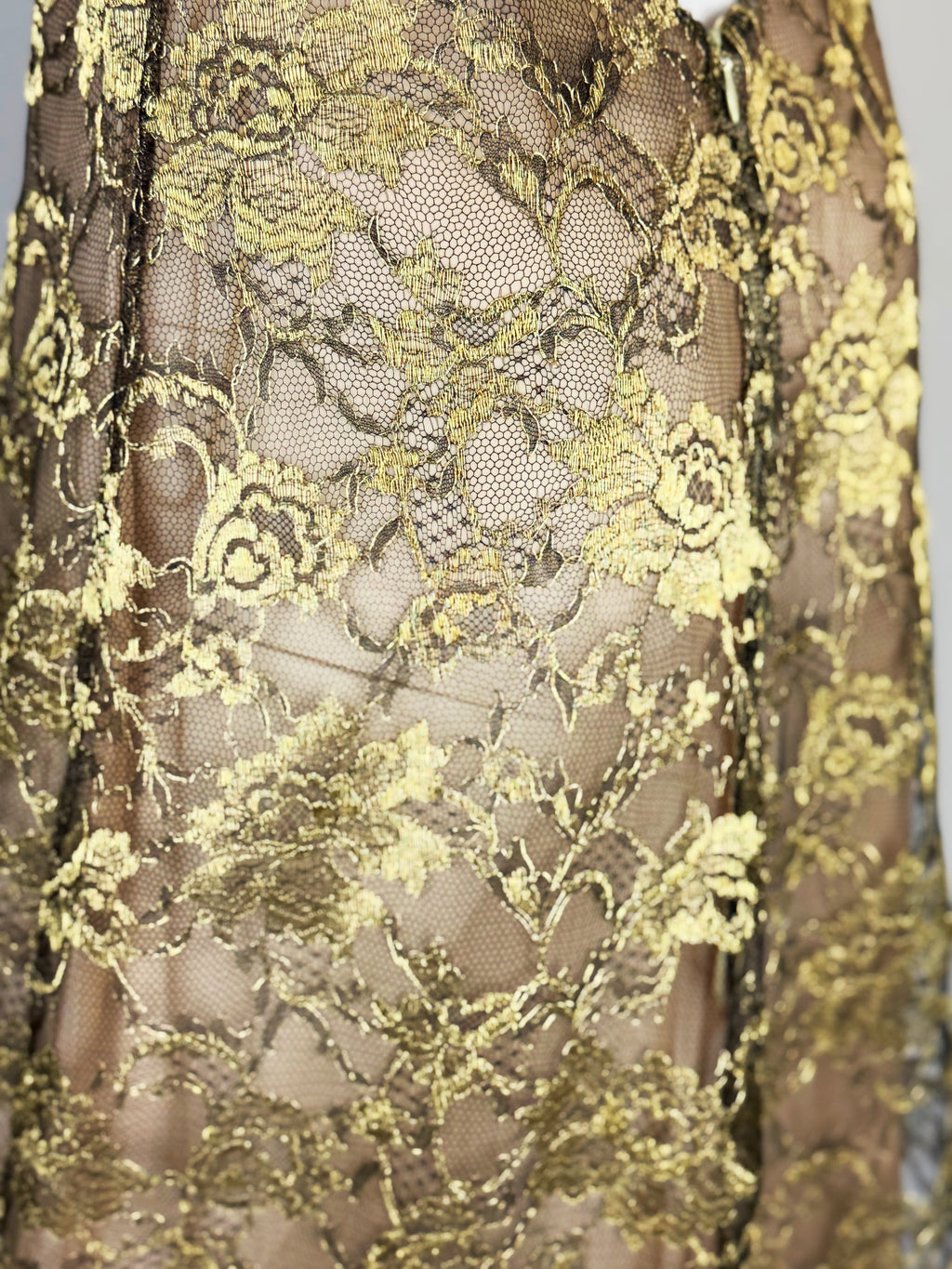 Ralph Lauren Gold Lace Gown, FW 1996