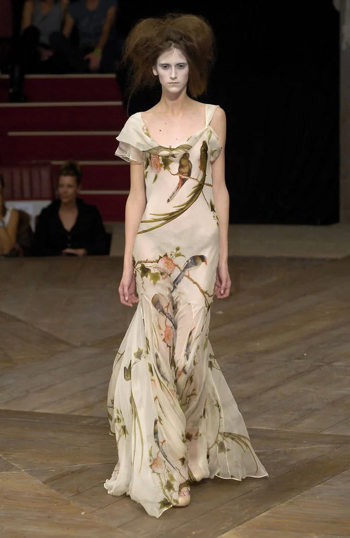 Alexander McQueen Silk Hummingbird Dress, 2008