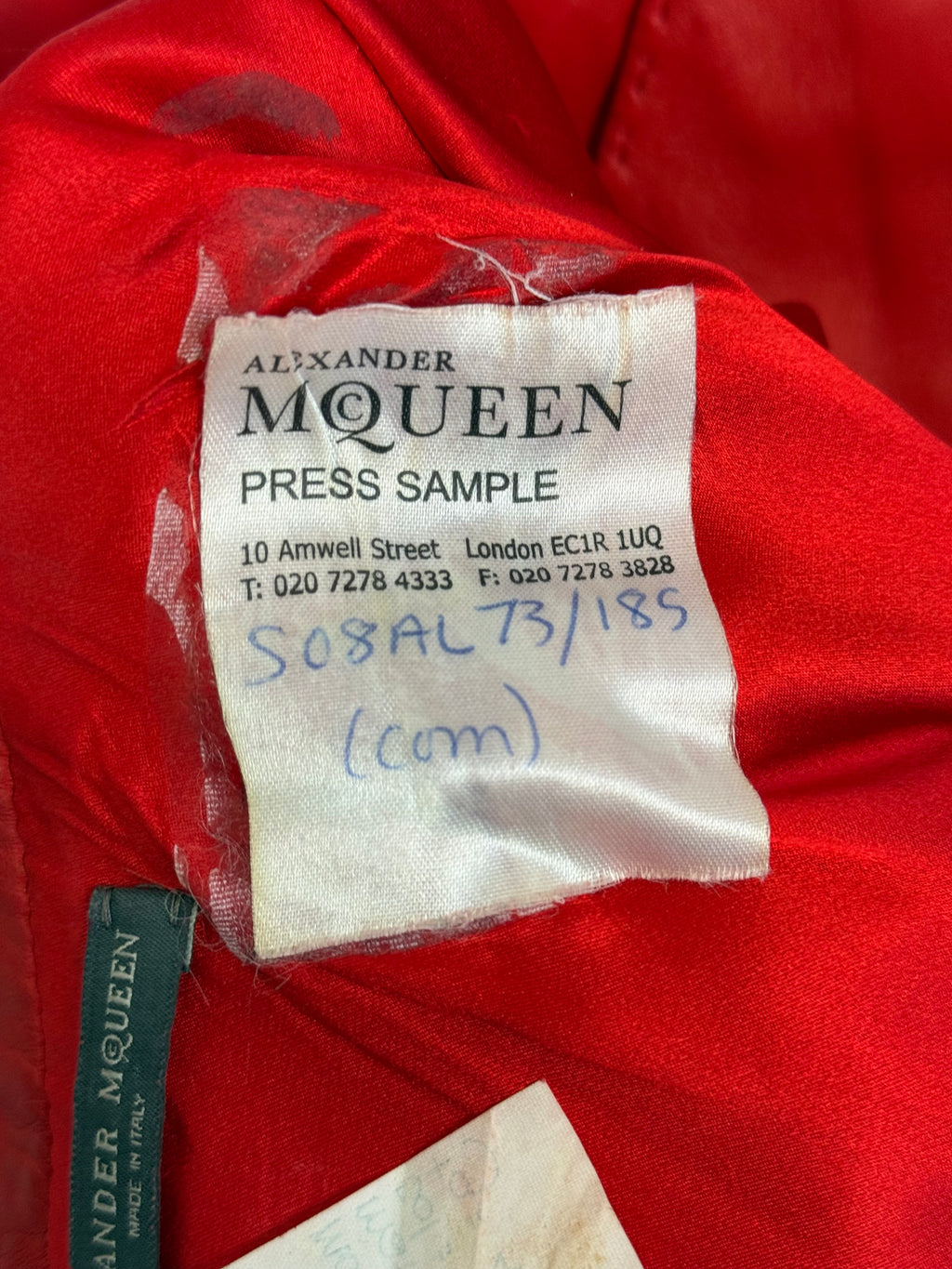 Alexander McQueen Red Leather Dress (Press Sample), 2008