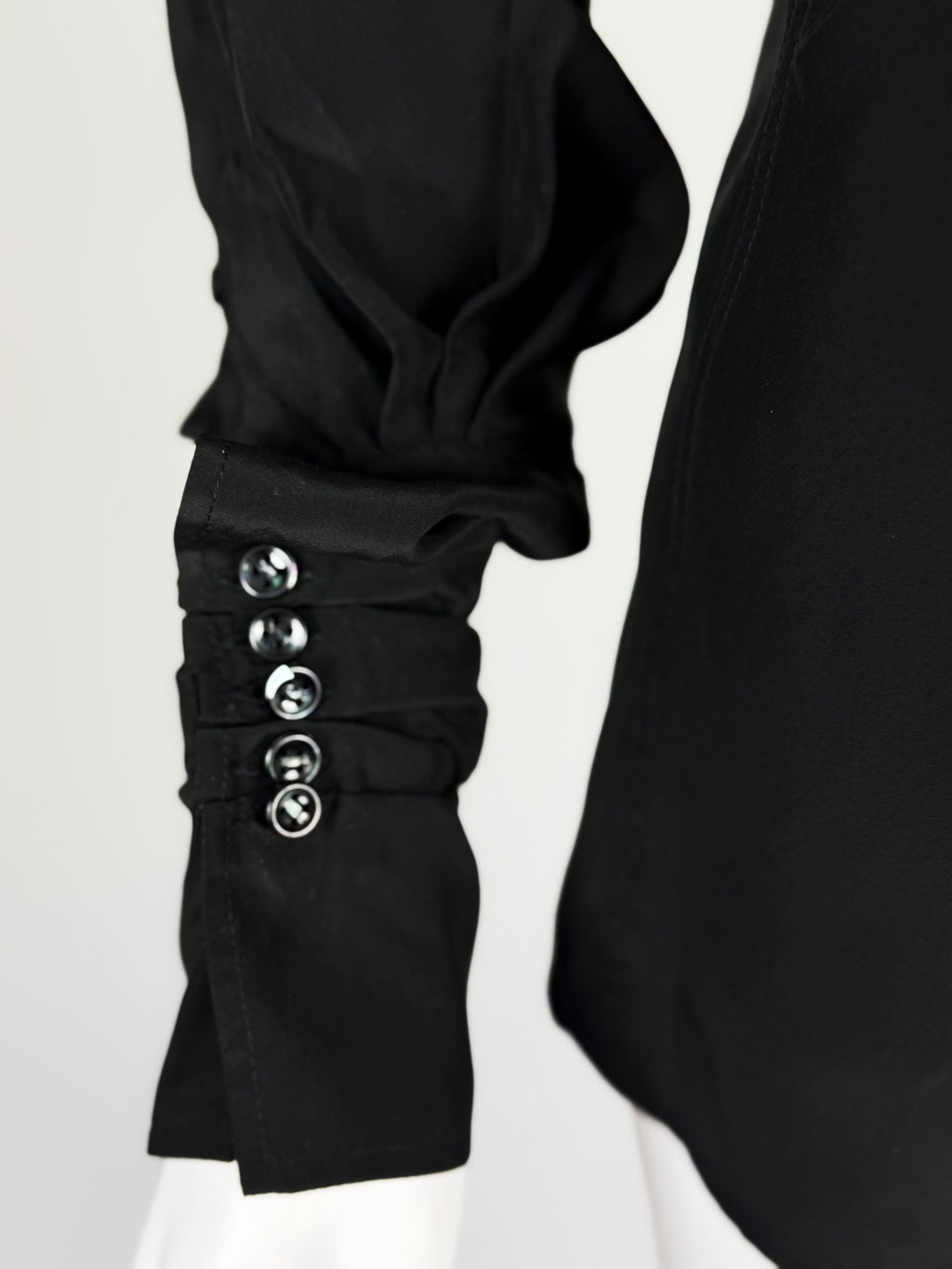 Yves Saint Laurent by Tom Ford Black Silk Ruffle Blouse, FW 2003