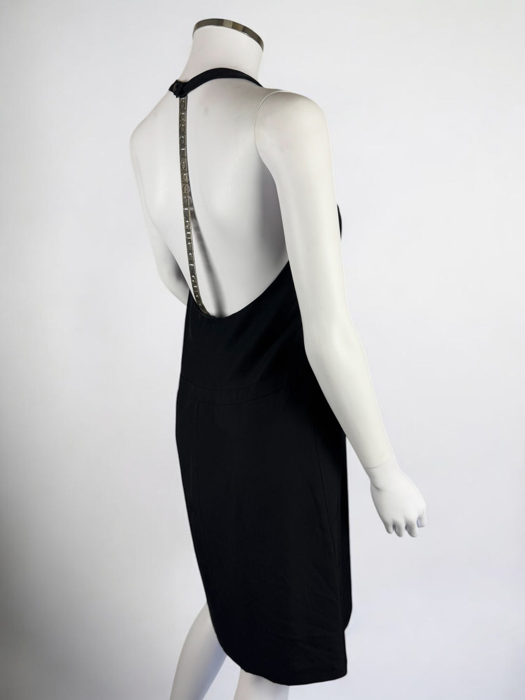 Gucci by Tom Ford Metal Chain Logo Back Mini Dress, 1996