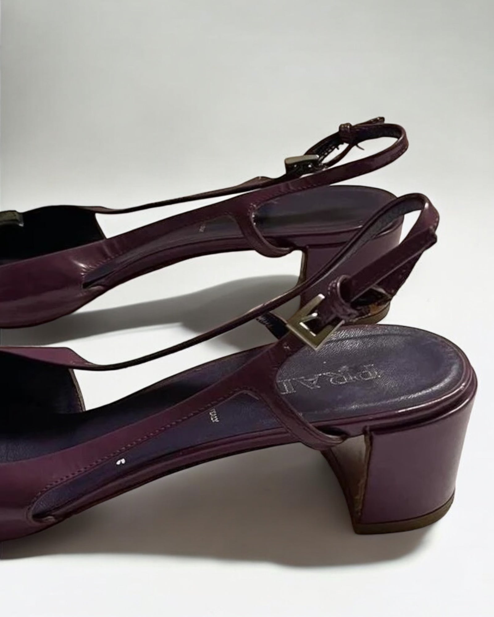 Prada Purple Floral Patent Leather Sandals, c. 2000s