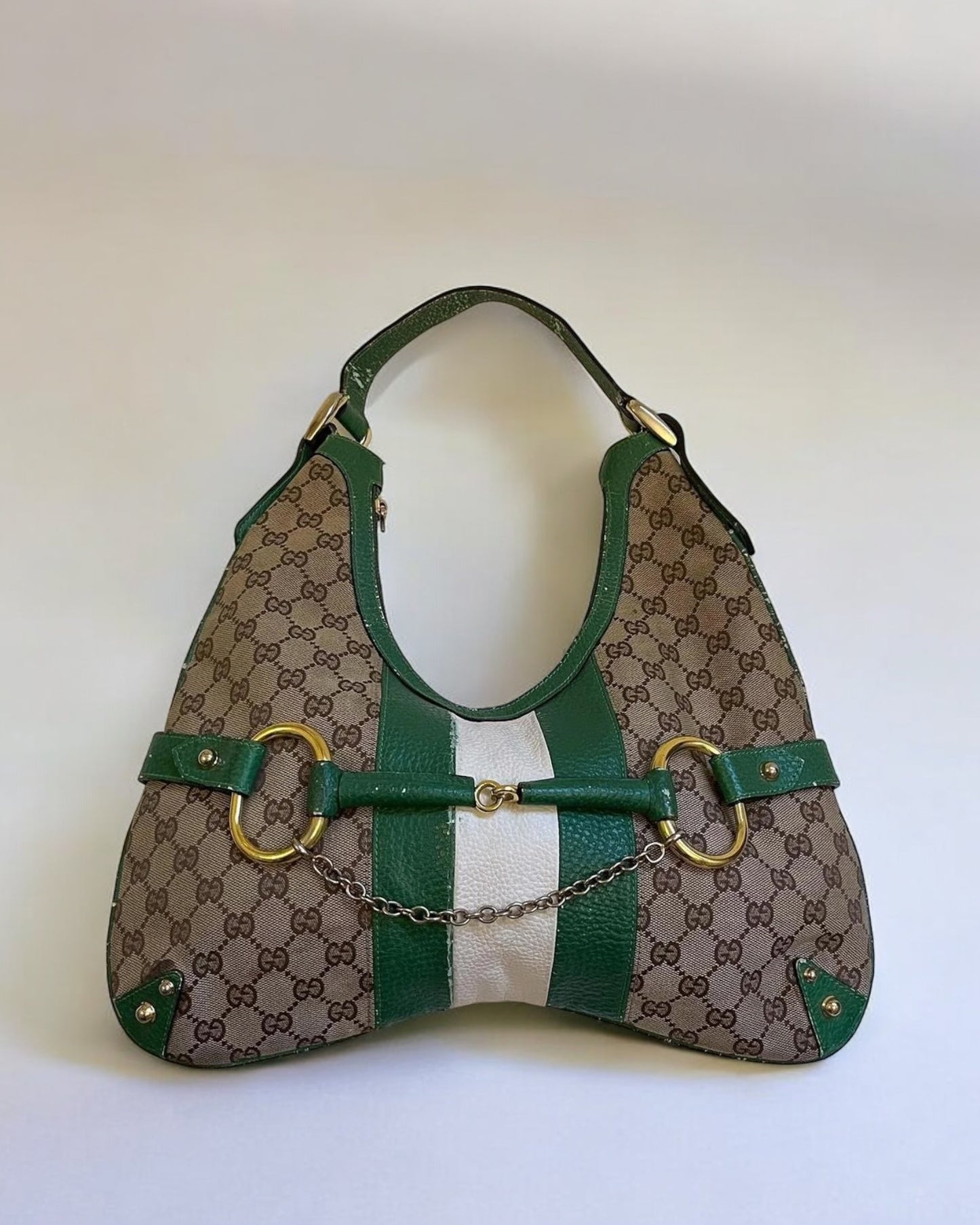 Gucci by Tom Ford Monogram Web Reins Horesbit Bag, c. 2000s