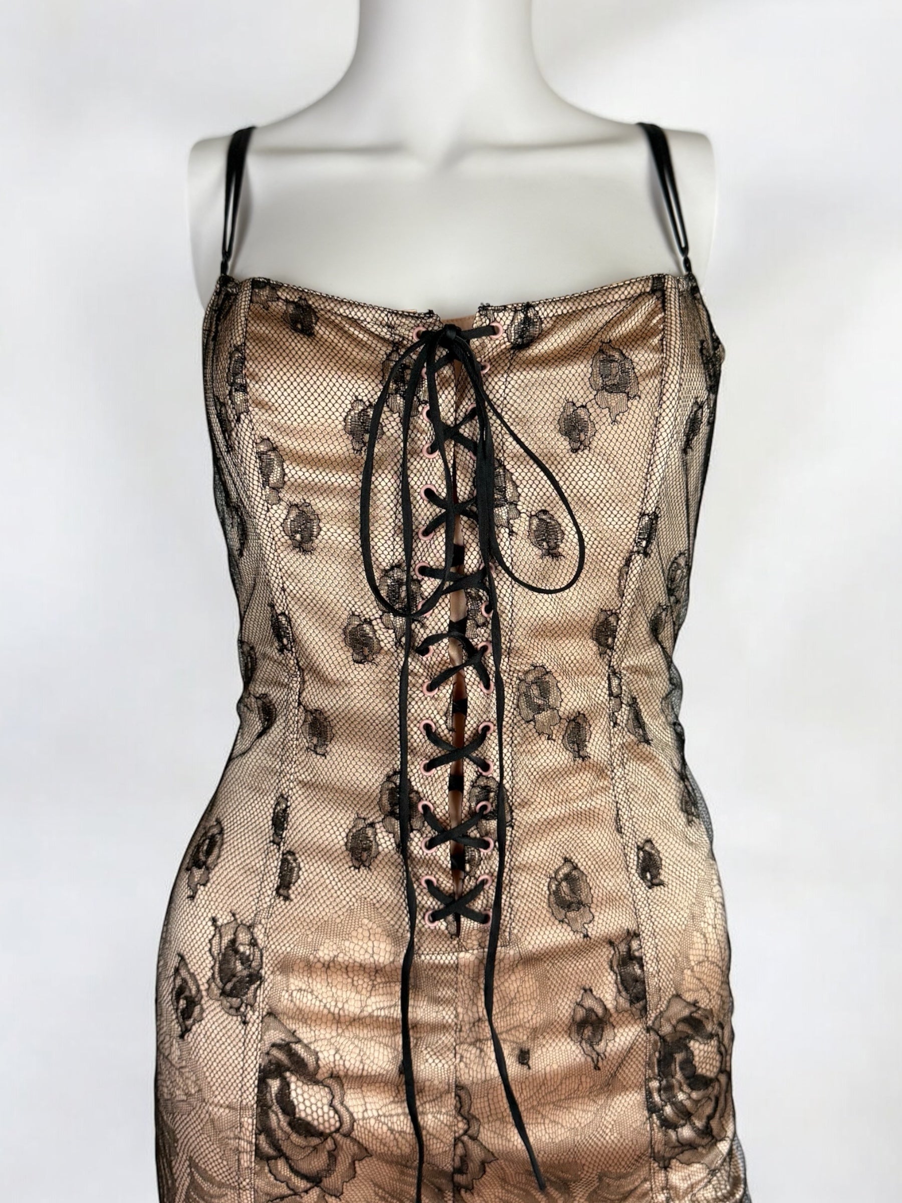 Blumarine Lace Corset Mini Dress, SS 2004