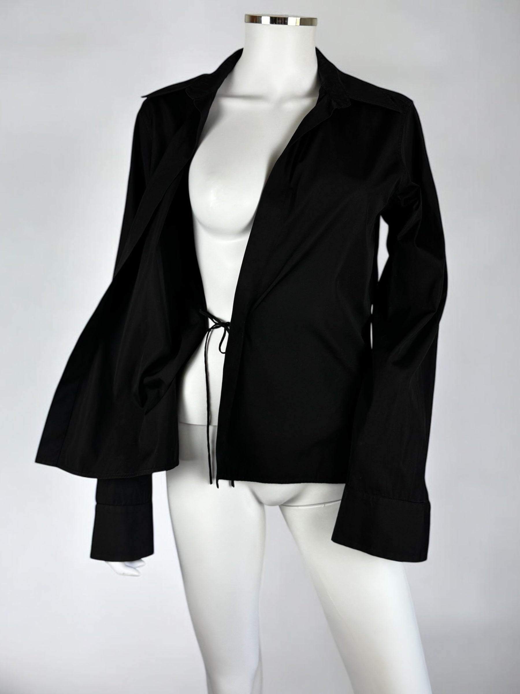 Gucci by Tom Ford Black Blouse w Obi Belt, FW 2002