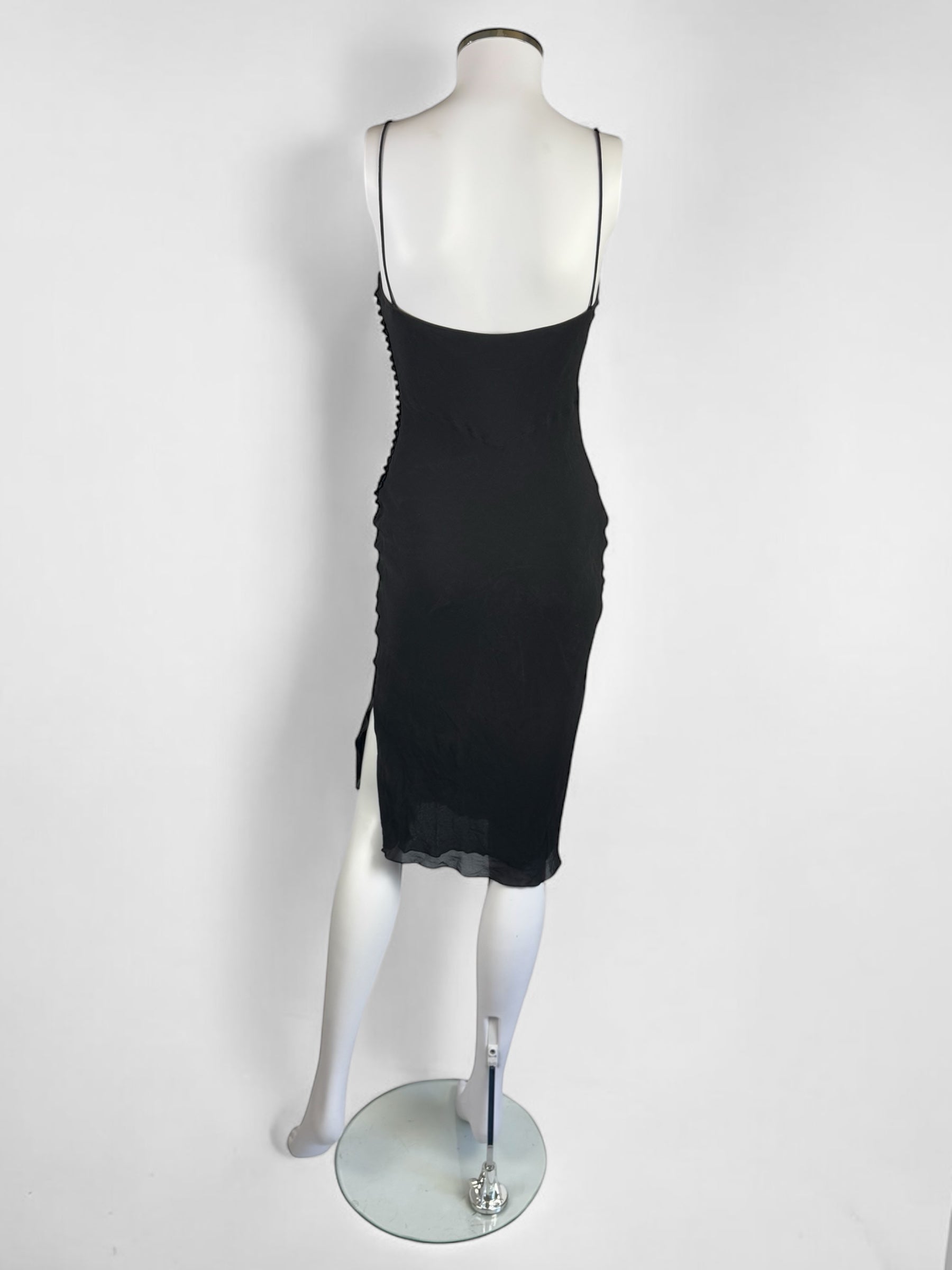 Christian Dior by John Galliano Black Silk Tie Front Dress, c. 2000s