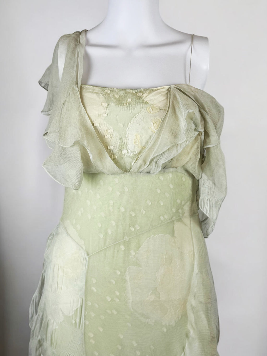 Christian Dior by John Galliano Silk Chiffon Lace Dress, 2006