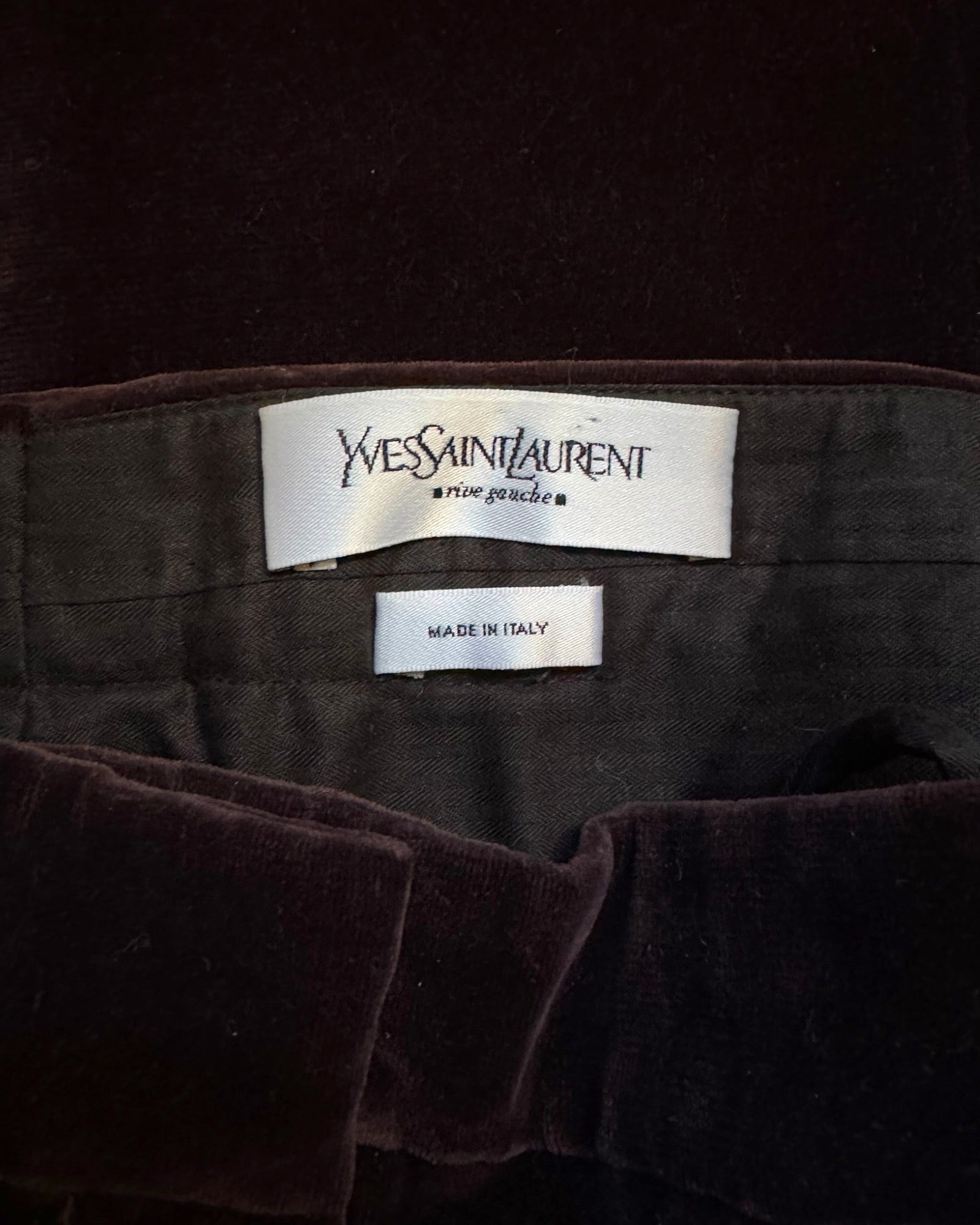 Yves Saint Laurent by Tom Ford Velvet Lace Up Trousers, FW 2001