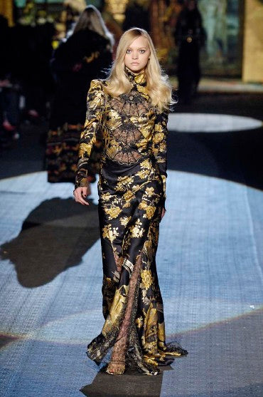 Roberto Cavalli Floral Pheasant Gown, FW 2006