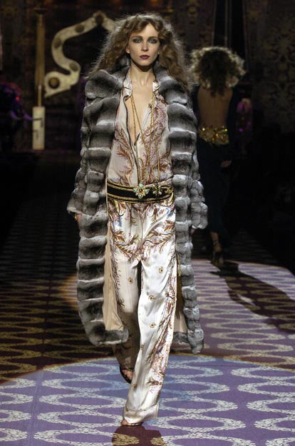 Roberto Cavalli Silk Satin Gown, FW 2004