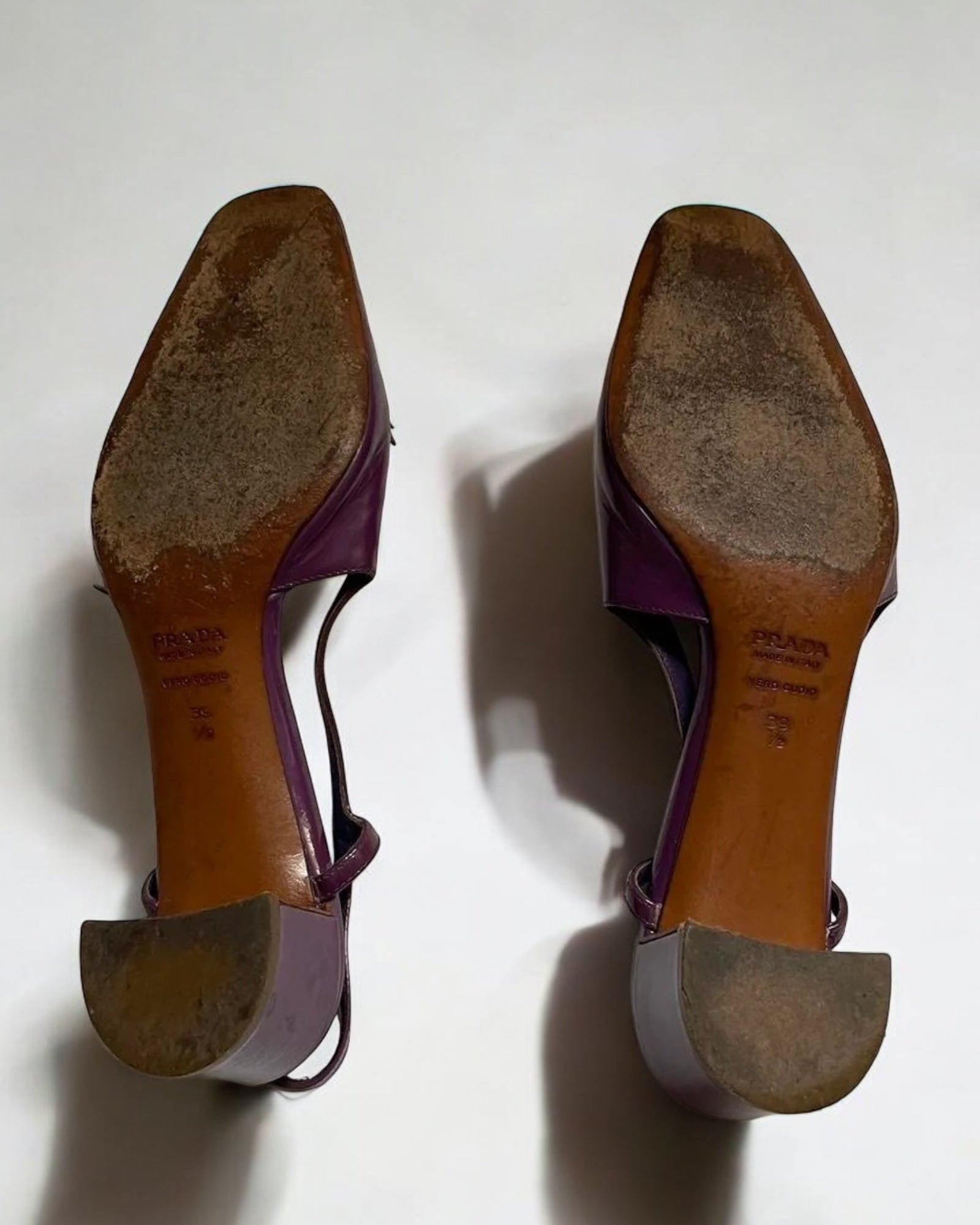 Prada Purple Floral Patent Leather Sandals, c. 2000s