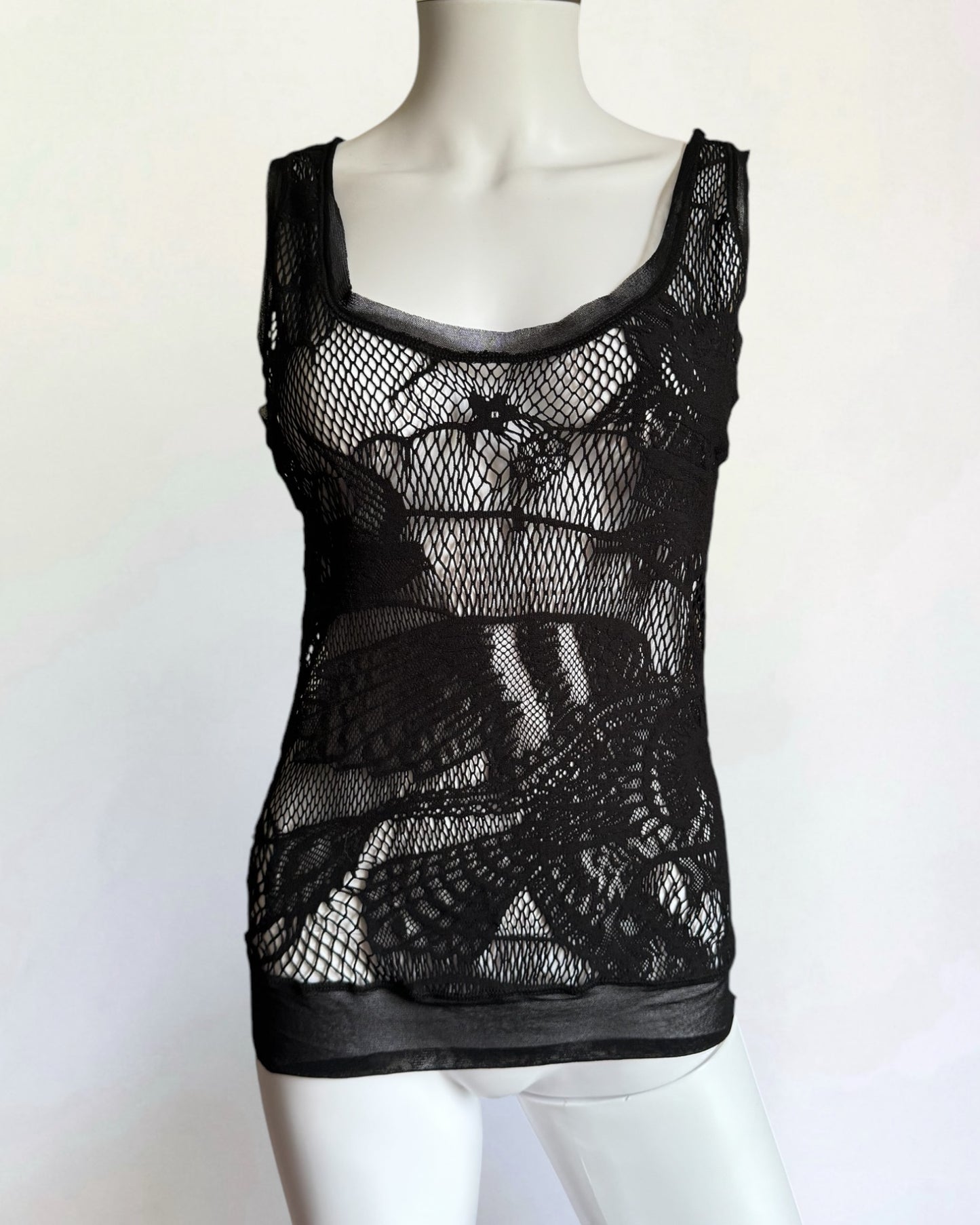 Jean Paul Gaultier Soleil Black Mesh Top, c. 2000s