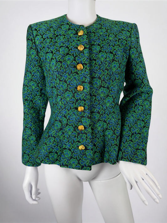 Yves Saint Laurent Floral Jacquard Jacket, c. Late 1980s