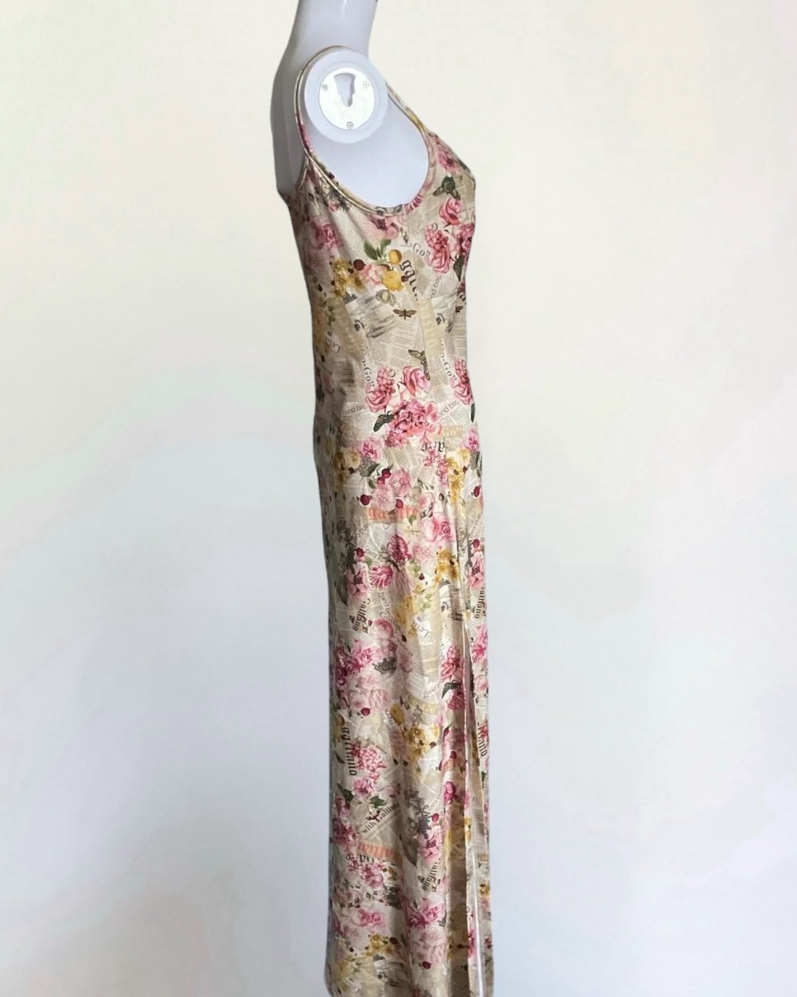 John Galliano Newspaper Maxi Dress, c. 2000s
