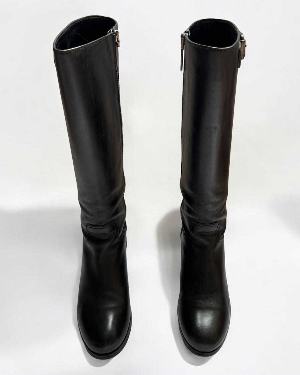 Prada Sport Black Leather Knee High Boots, c. 2000s