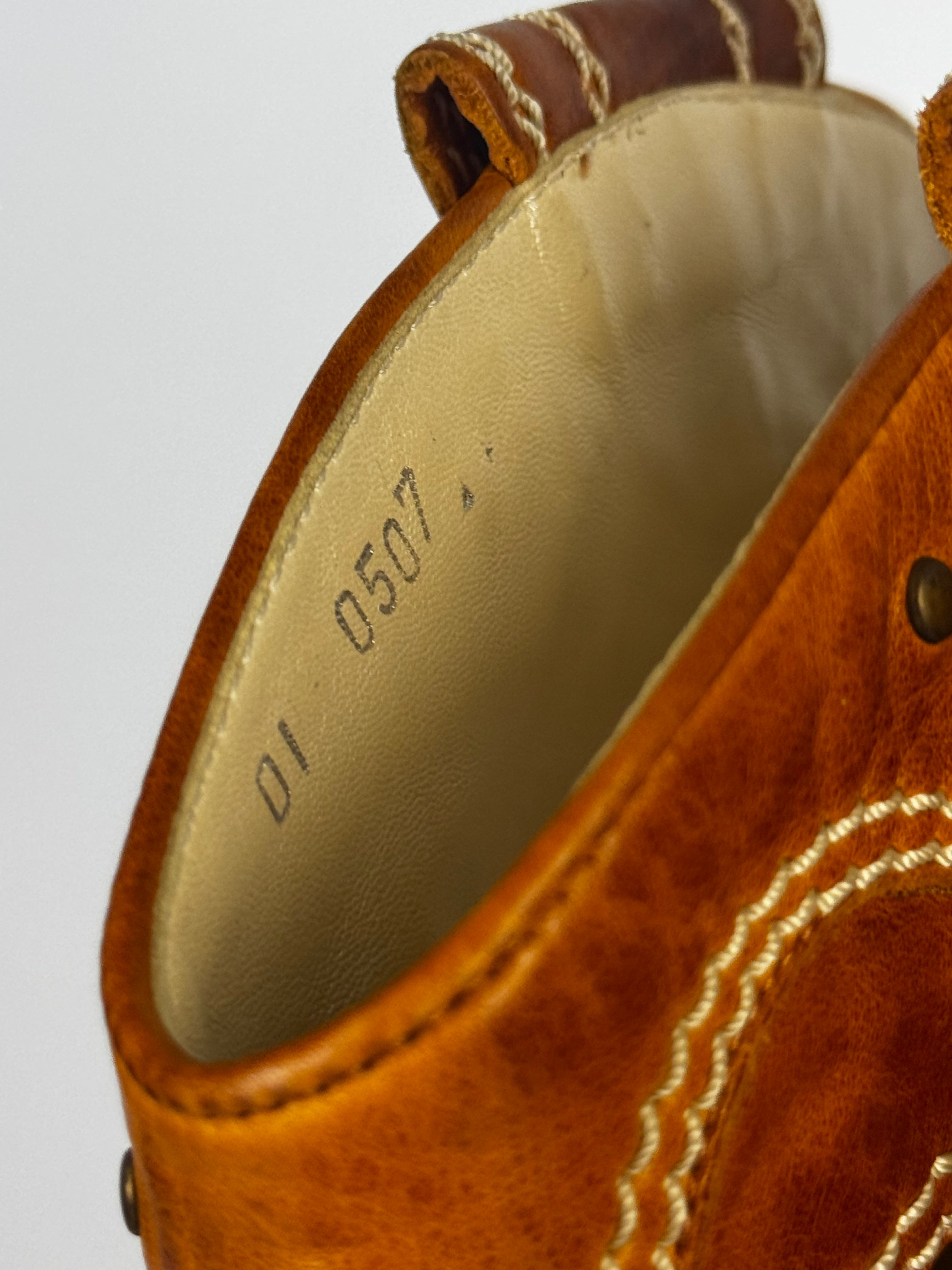 Christian Dior by John Galliano Tan Leather Cowboy Boots, 2001