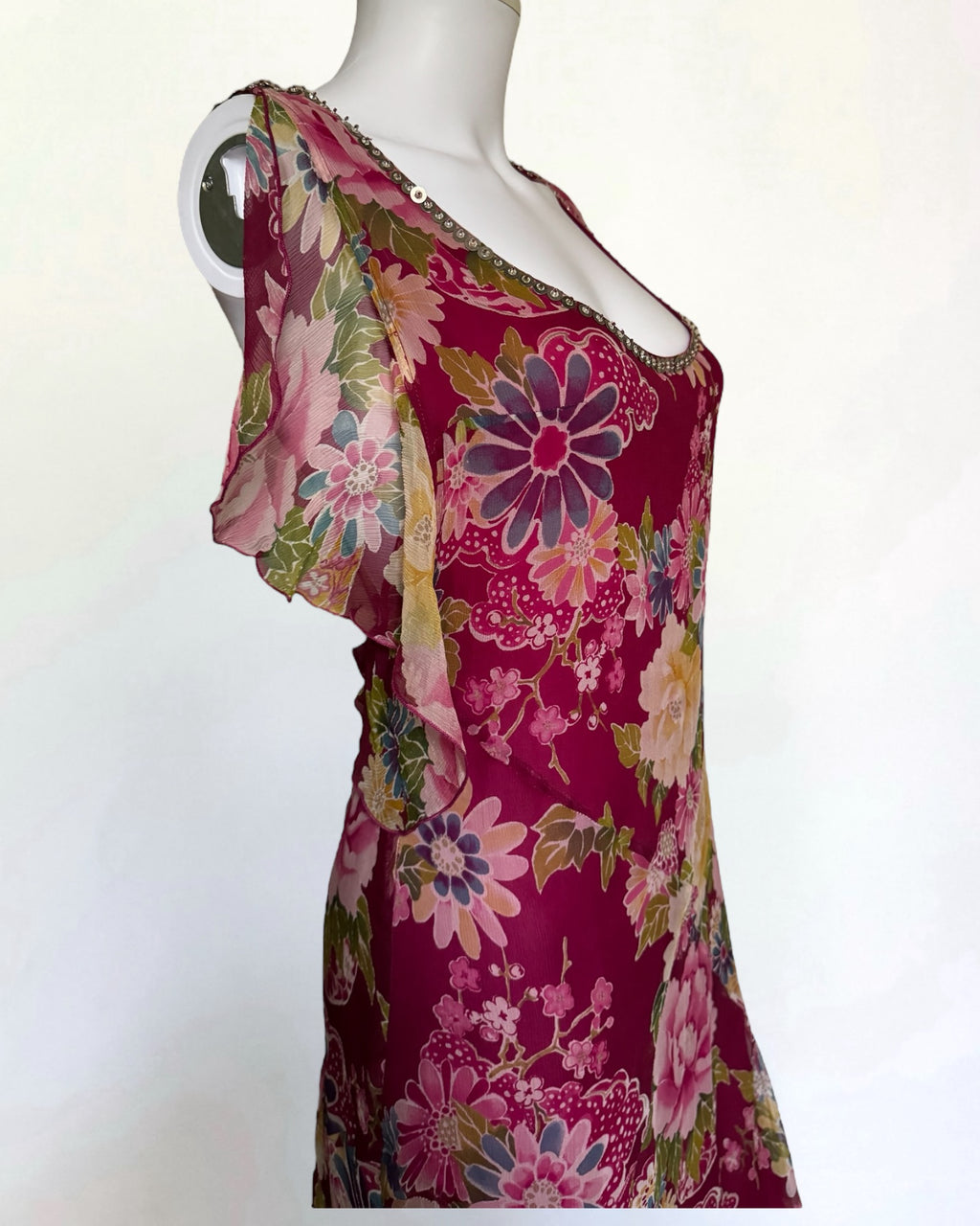 Blumarine Silk Floral Dress, SS 2006