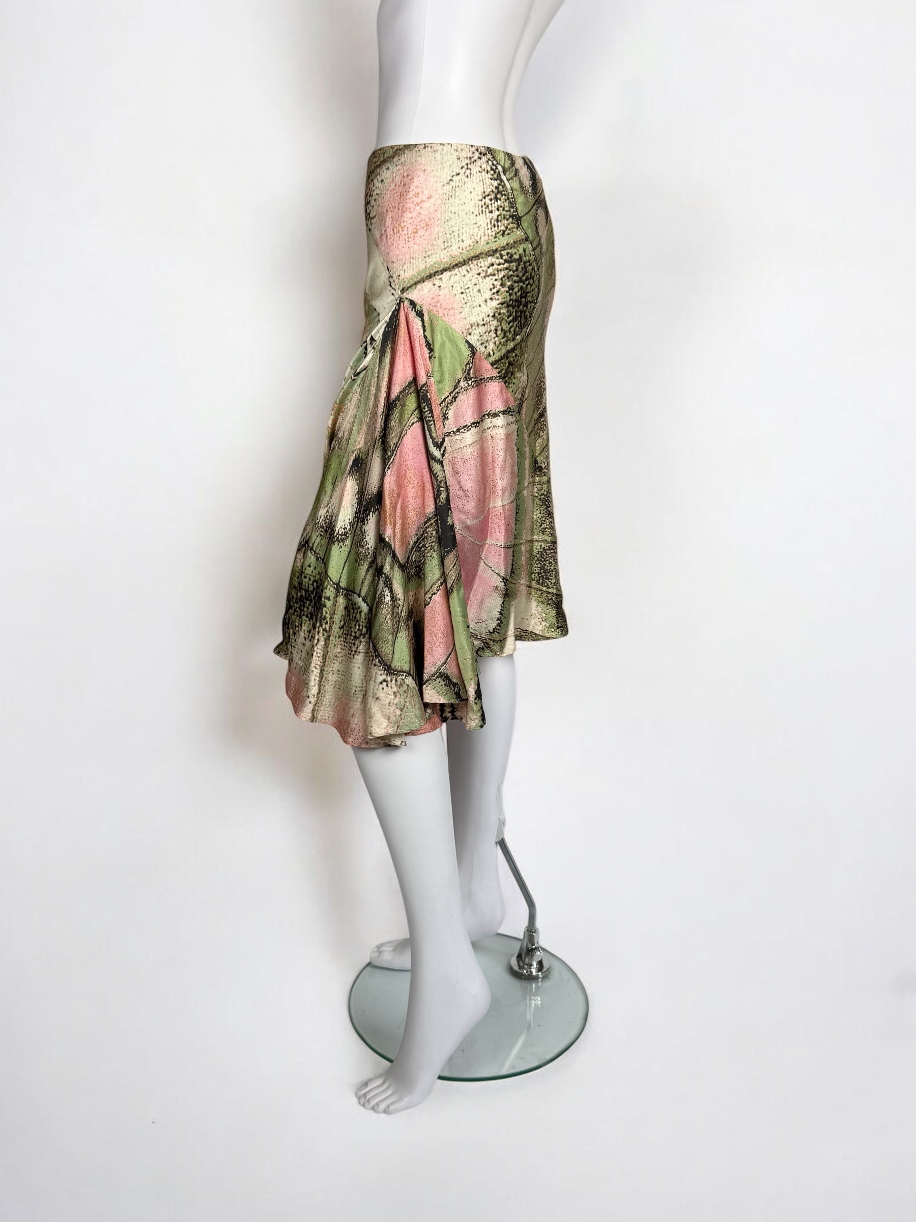 Roberto Cavalli Silk Abstract Skirt, 2004