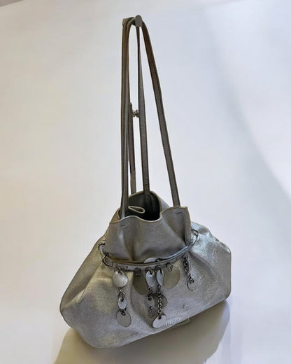 Miu Miu Silver Leather Mini Bag, c. 1990s