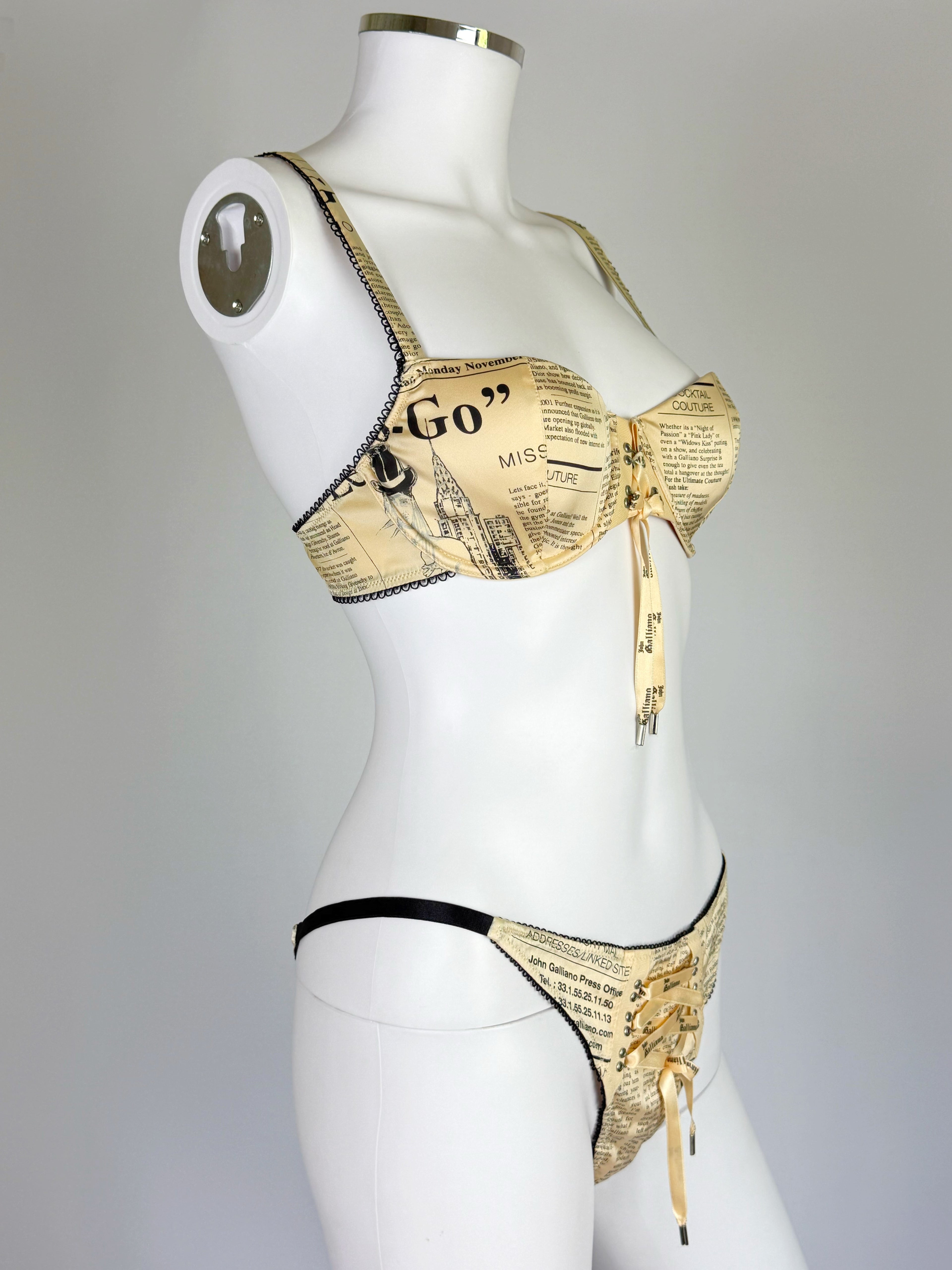John Galliano Newspaper Silk Lingerie Set, 2004