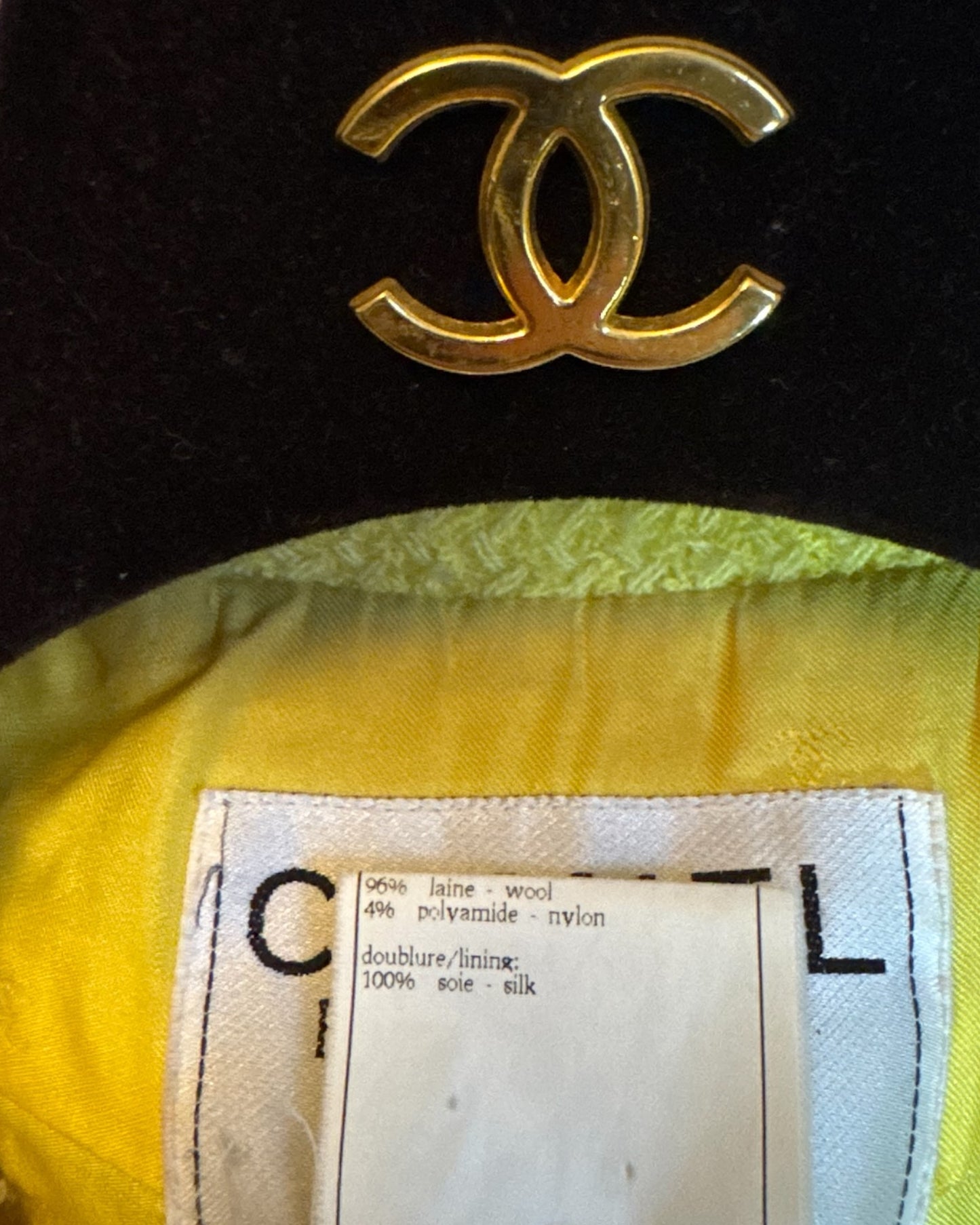 Chanel Yellow Wool Jacket, Cruise 1997