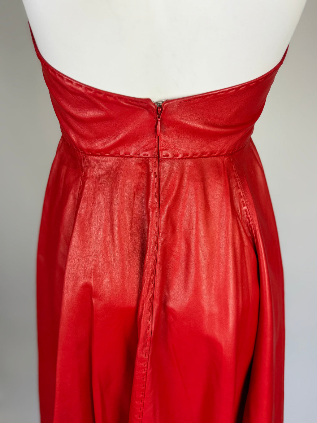 Alexander McQueen Red Leather Dress (Press Sample), 2008