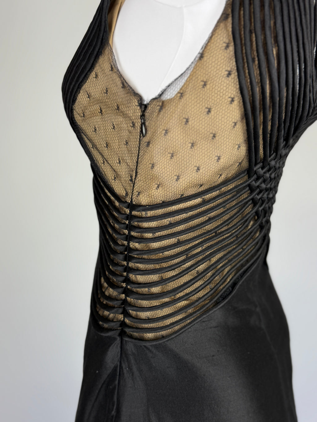 Valentino Black Lattice Evening Gown, SS 1999