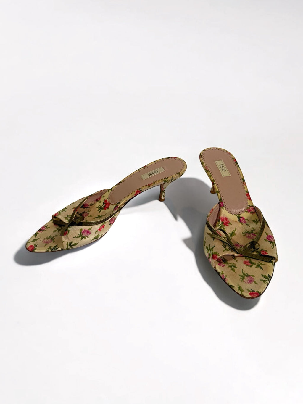 Prada Floral Satin Sandals, c. 2000s