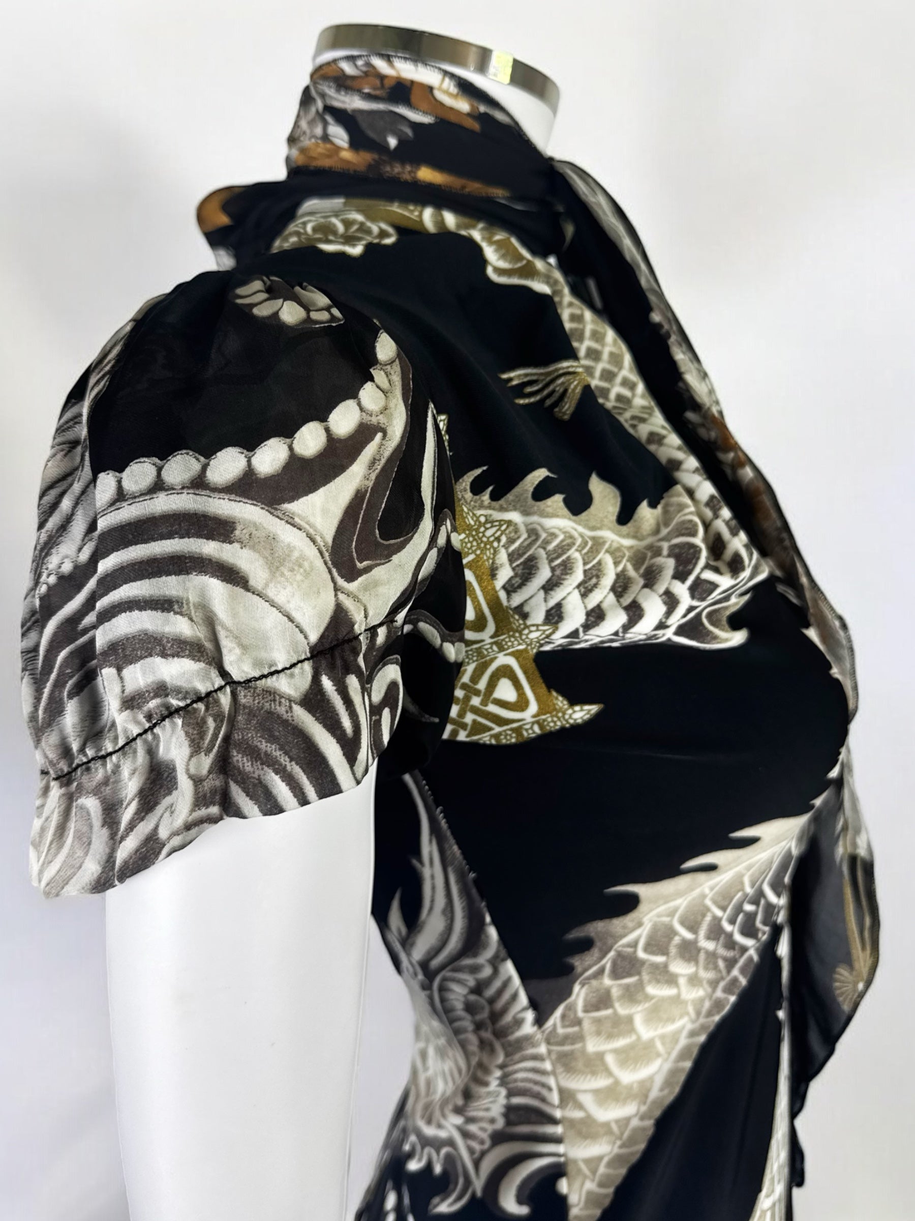 Roberto Cavalli Dragon and Fan Mini Dress, 2006