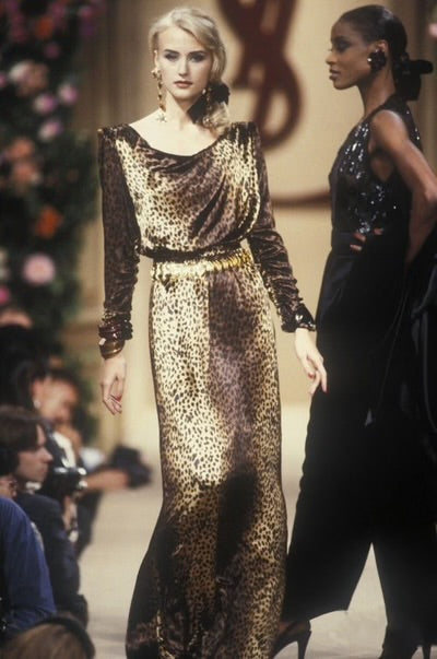 Yves Saint Laurent Velvet Leopard Gown, SS 1993