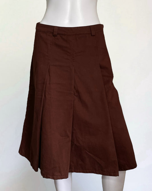 Miu Miu Box Pleat Burgundy Skirt, c. 2000s