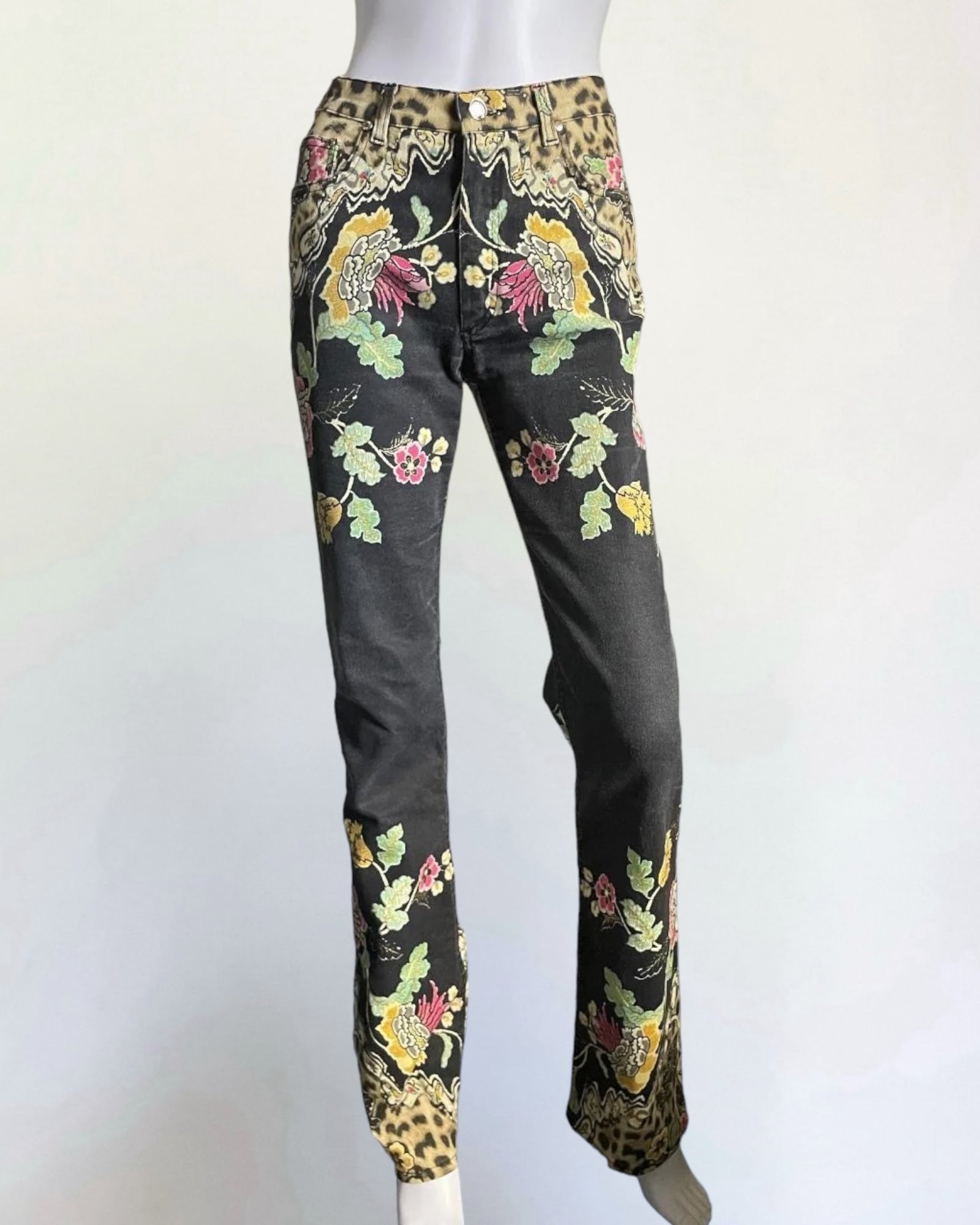 Roberto Cavalli Chinoiserie Leopard Jeans, SS 2003