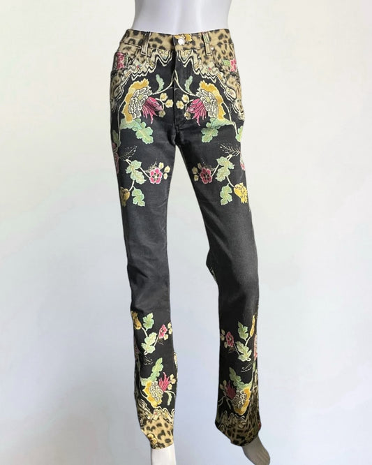 Roberto Cavalli Chinoiserie Leopard Jeans, SS 2003