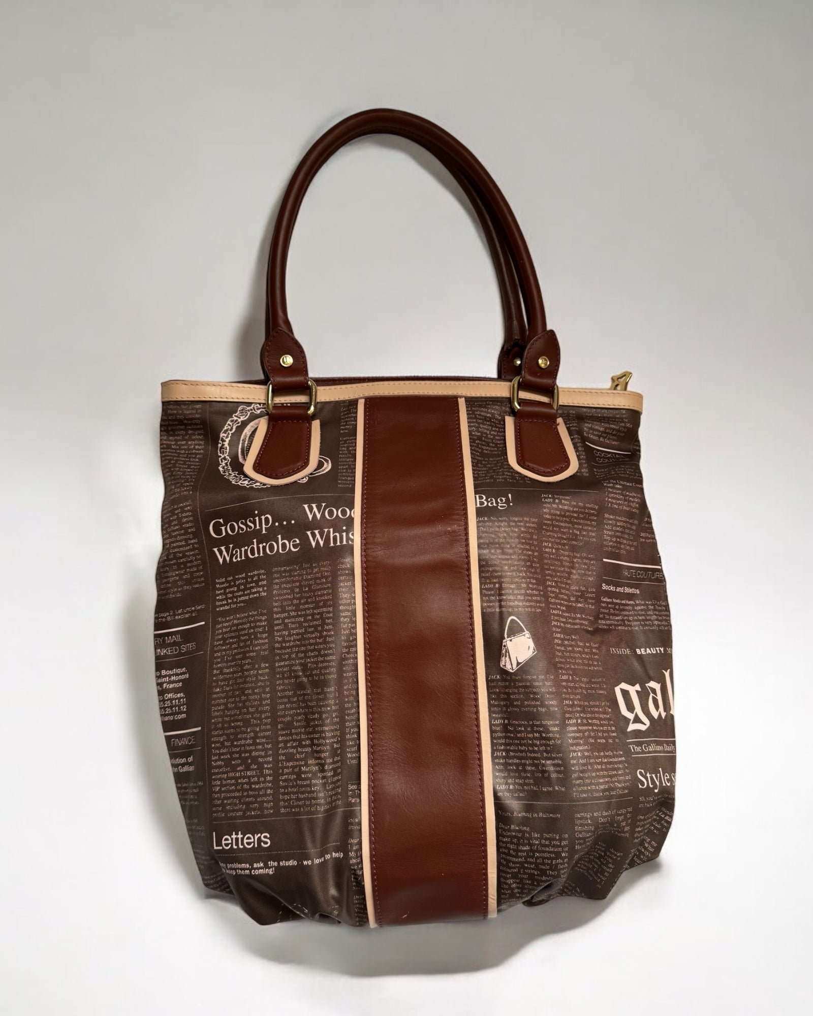 John Galliano Gazette Tote Bag, c. 2000s