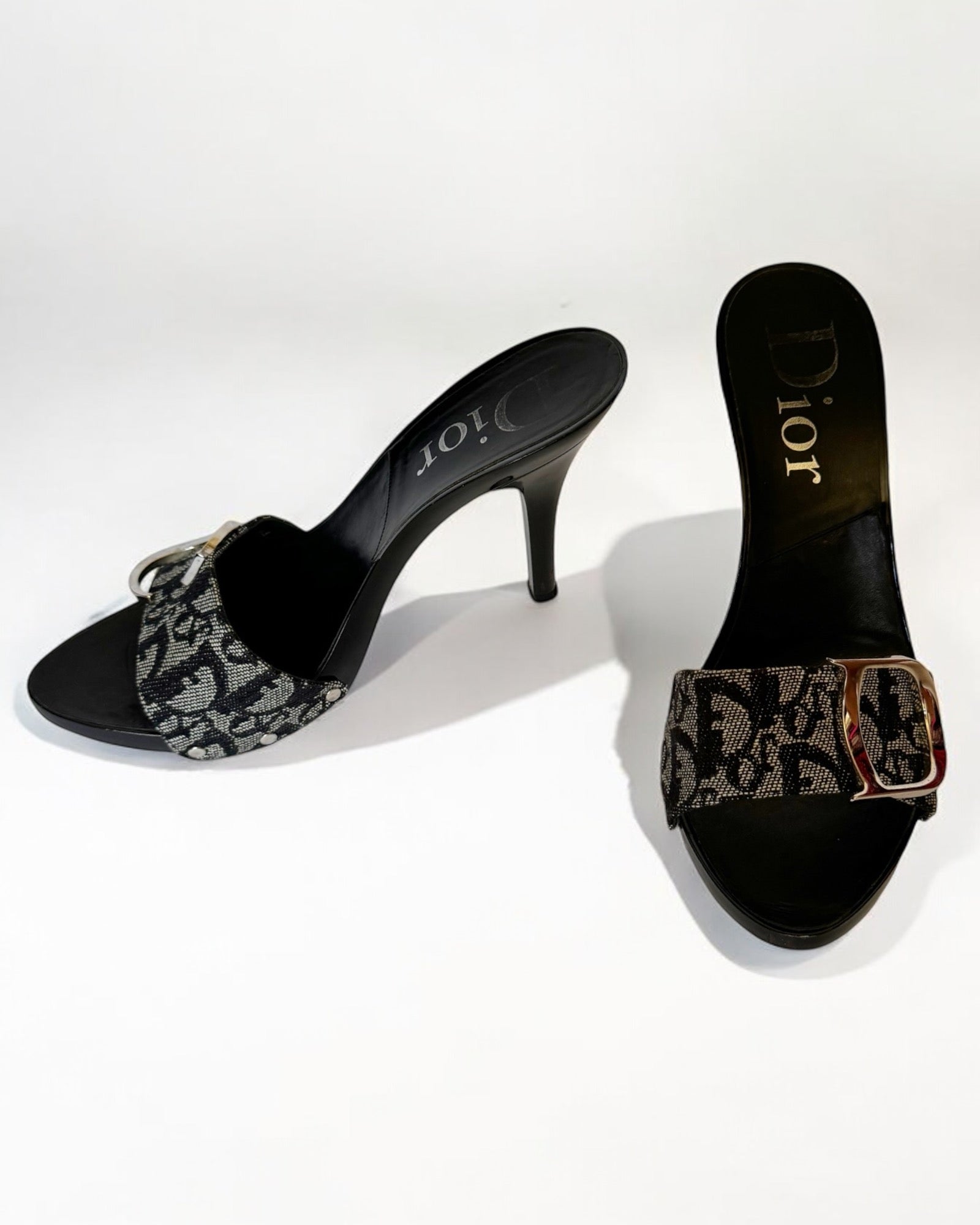 Christian Dior by John Galliano Monogram Trotter Oblique Clogs, 2005