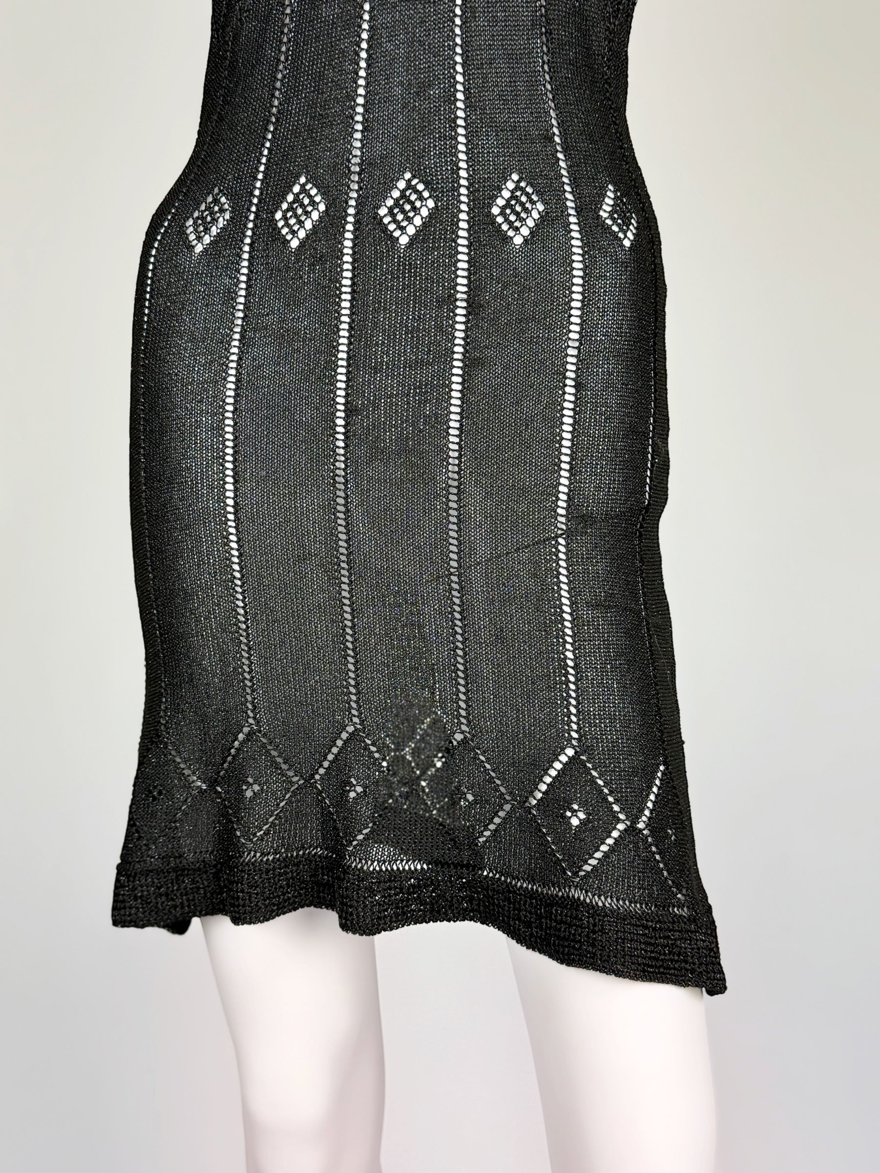 Martine Sitbon Black Knit Mini Dress, SS 1997